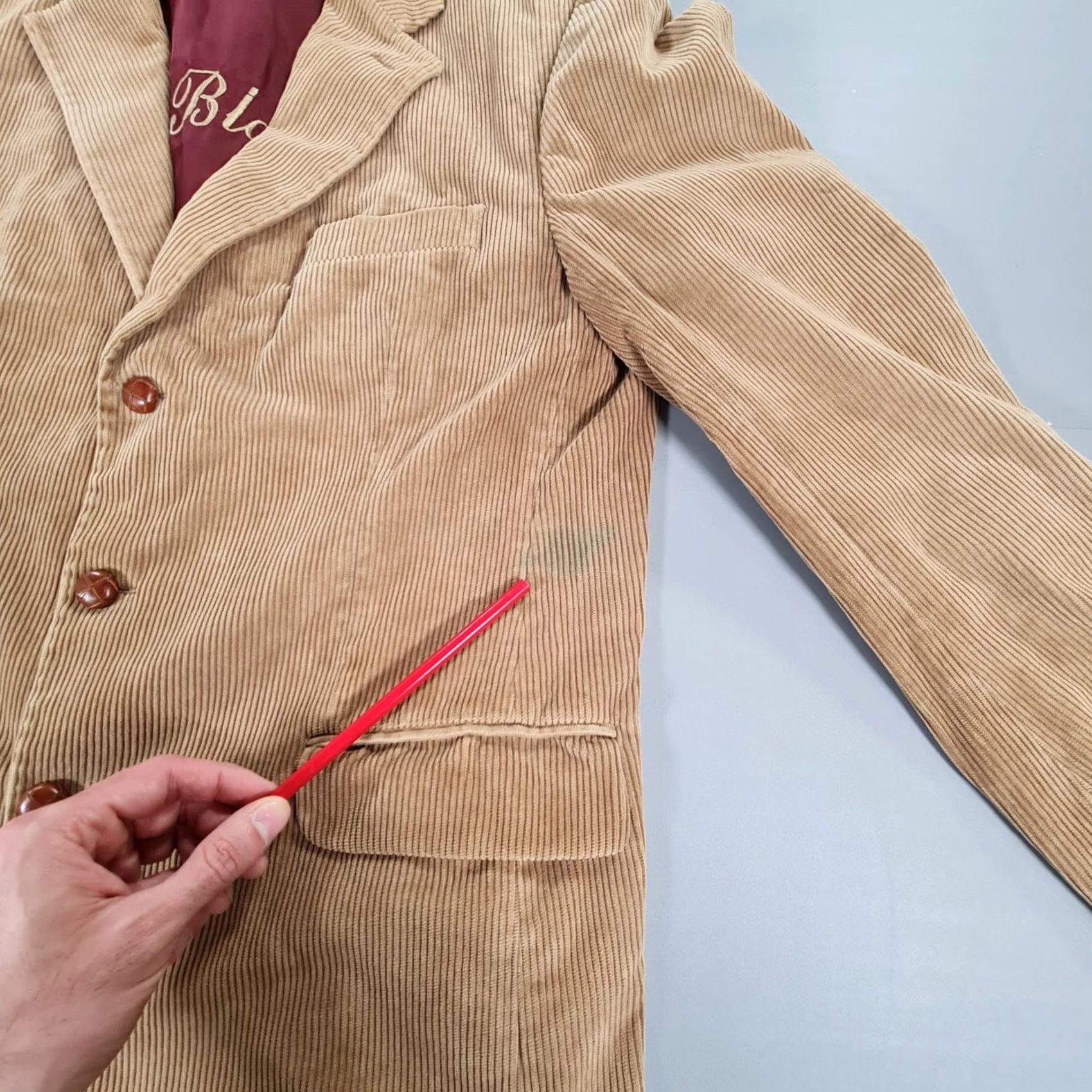 Gant GANT Blazer Men Corduroy Brown 42 R Single Breasted Vintage Jacket Slim? No Pattern Size 42R - 5 Thumbnail