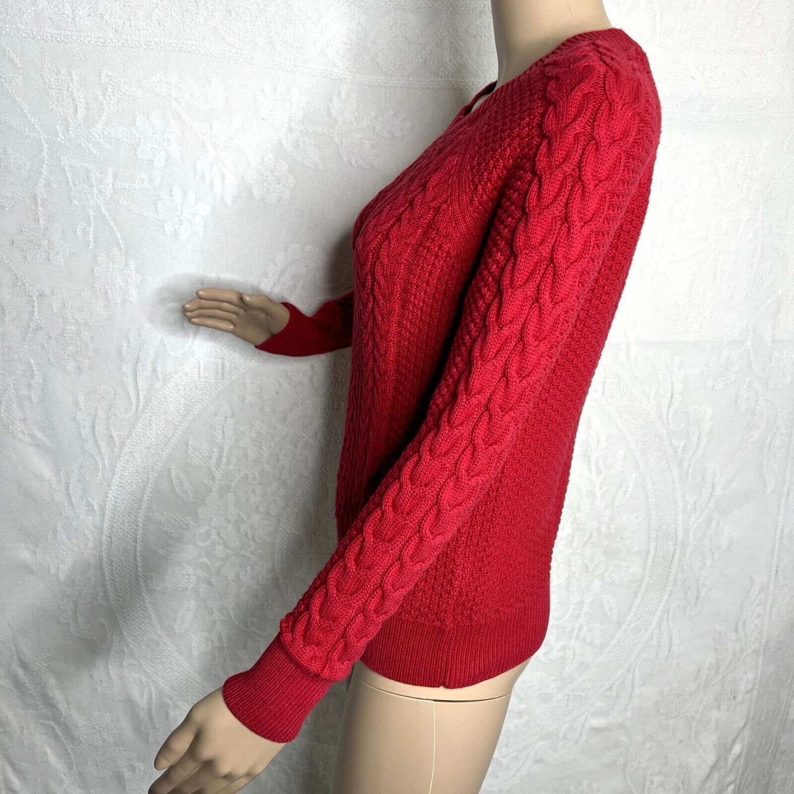 Gap Gap Red Chunky Knit Crewneck Sweater Size XS / US 0-2 / IT 36-38 - 2 Thumbnail
