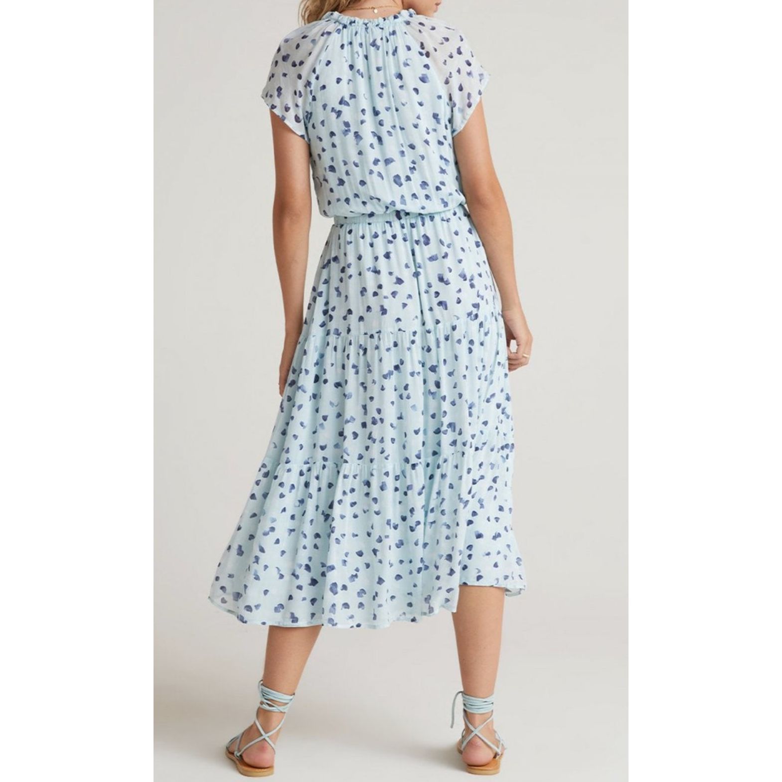 Bella Dahl BELLA DAHL Flutter Raglan Maxi Tier Dress in Seaspray Dots S Size S / US 4 / IT 40 - 2 Thumbnail