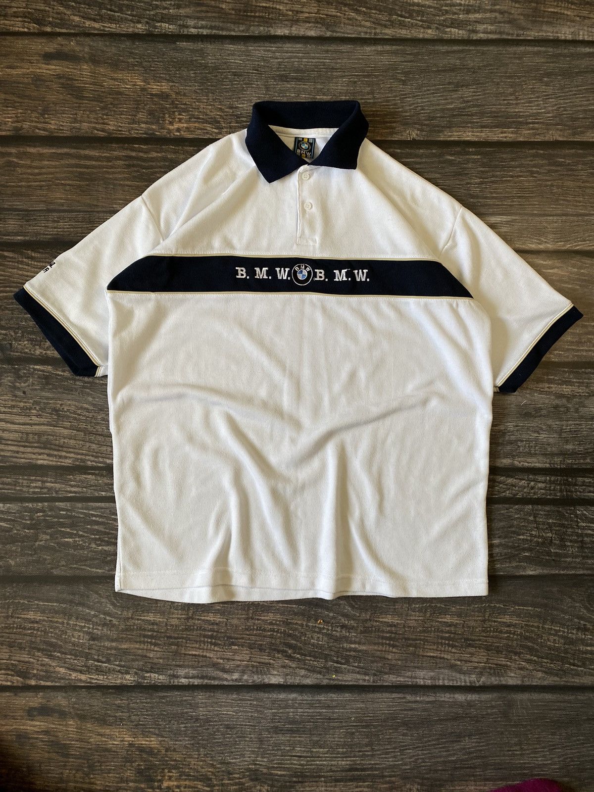 BMW × Japanese Brand 90’s BMW embroidered centre logo shirt Size US XL / EU 56 / 4 - 1 Thumbnail