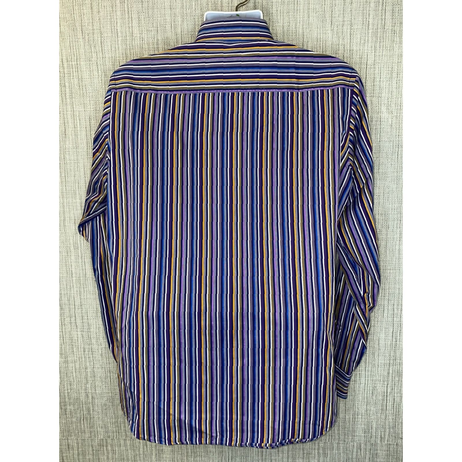 BUGATCHI Bugatchi Uomo Shirt Mens Button Front Long Sleeve Striped Multi Color Size M Size US M / EU 48-50 / 2 - 5 Thumbnail