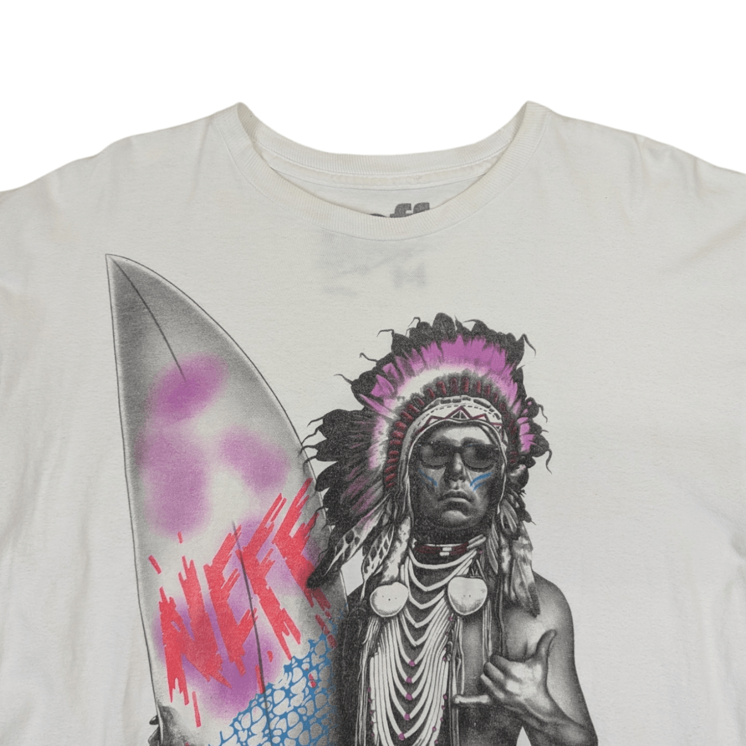 NEFF Vintage 2000's NEFF Surfboard Red Indians Graphic T-Shirt Size US M / EU 48-50 / 2 - 4 Thumbnail