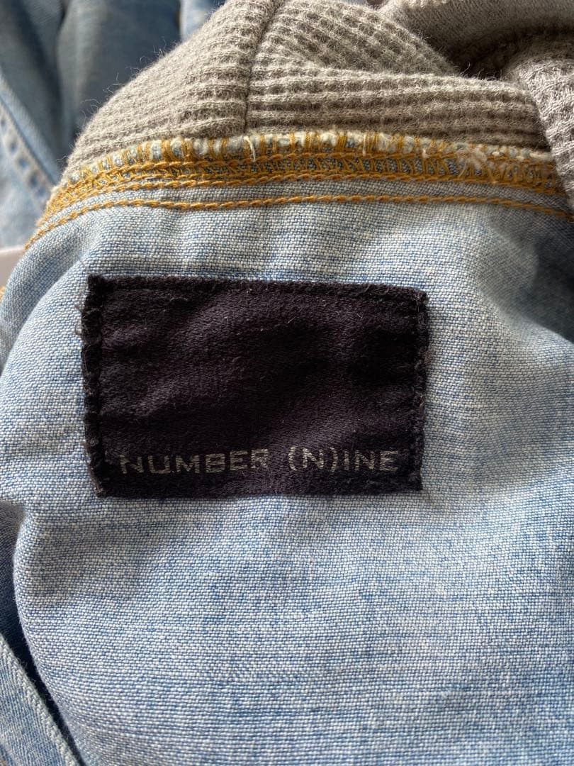 Number (N)ine Distressed Hooded Denim Shirt Size US M / EU 48-50 / 2 - 3 Thumbnail