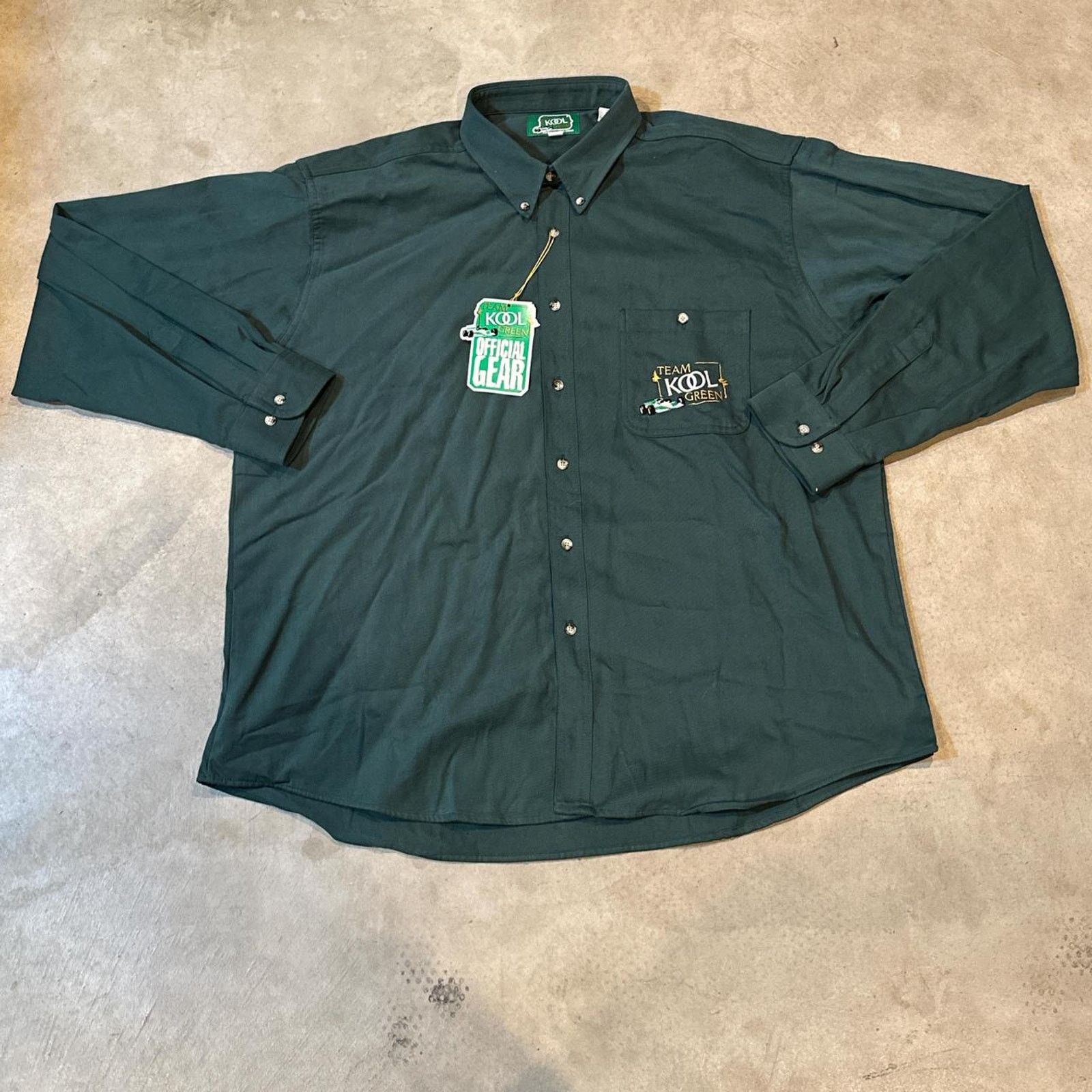 Camel 90s Team Kool Green Cigarette Racing Button Down Shirt Size US XL / EU 56 / 4 - 1 Thumbnail