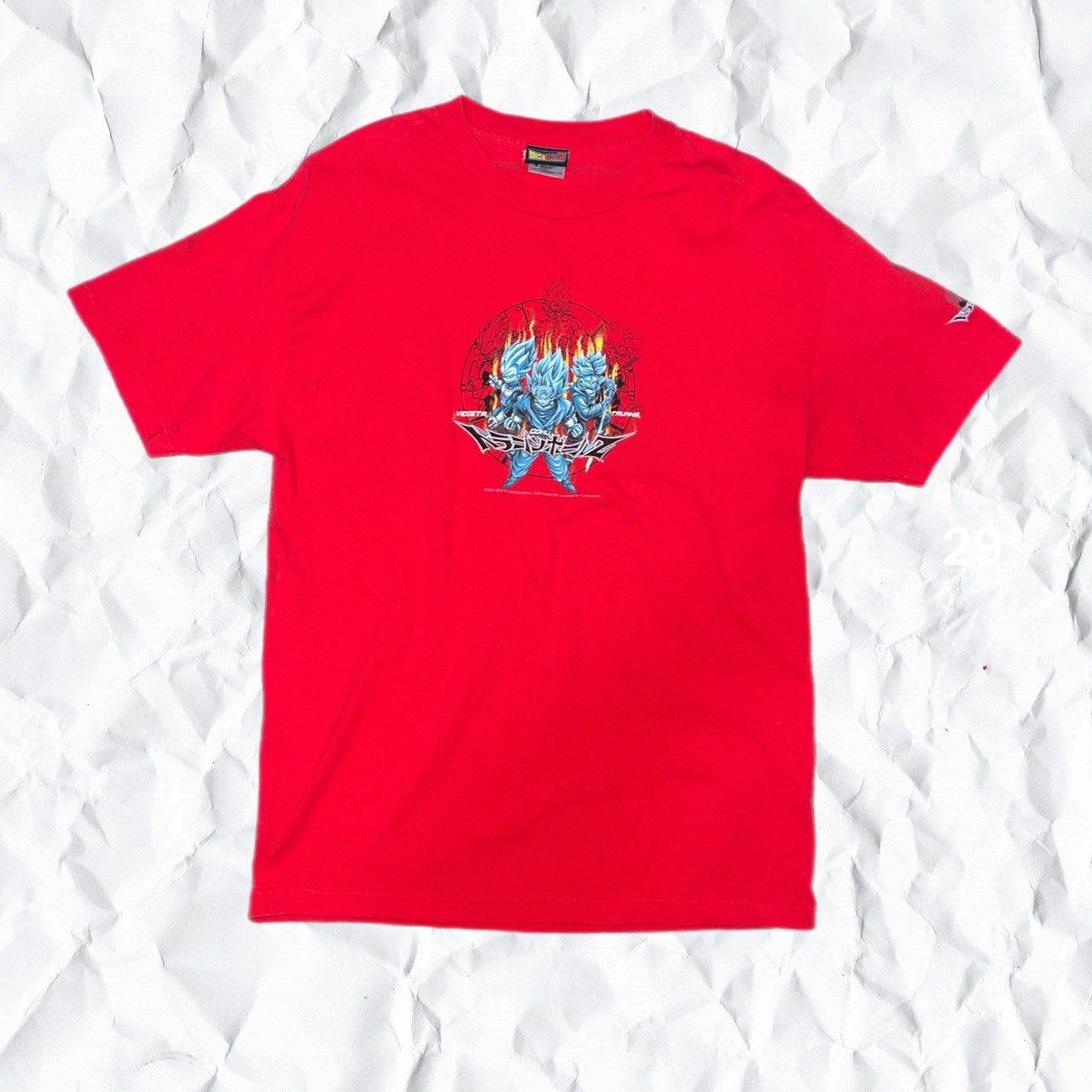 image of Vintage Y2K Dragon Ball Z T-Shirt in Red, Men's (Size Large)