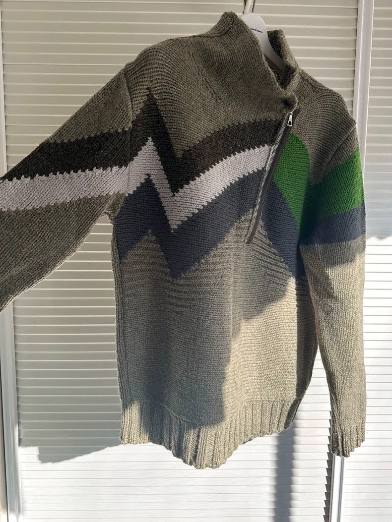 Dries Van Noten Dries van noten Geometric diagonal zipper sweater 2502-Next Size US M / EU 48-50 / 2 - 2 Thumbnail