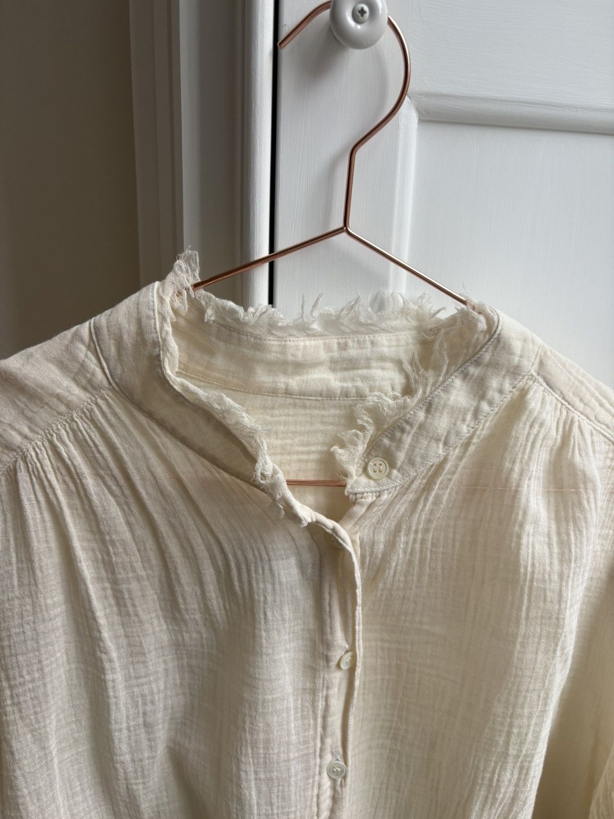 Other Classic Raw Collared Raquel Allegra Button Up Small Blouse Size S / US 4 / IT 40 - 1 Thumbnail