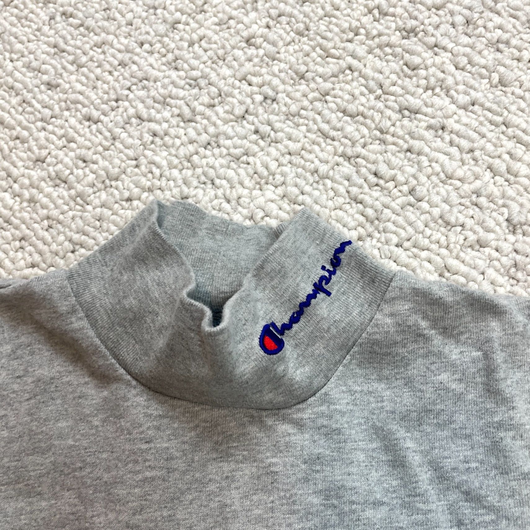 Champion Champion Shirt Womens Small Gray Mock Neck Logo Cotton Pullover Long Sleeve Top Size S / US 4 / IT 40 - 3 Thumbnail