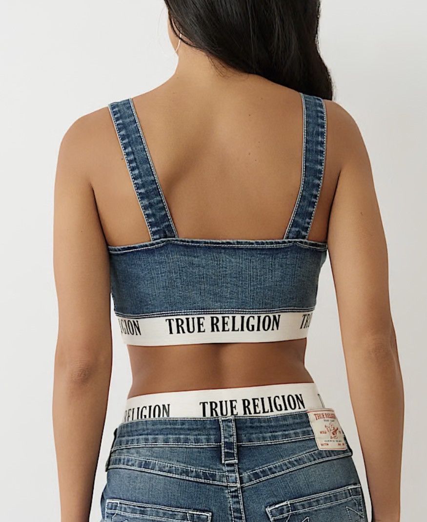 True Religion True Religion Blue Elastic Band Denim Bra Top Size M Size M / US 6-8 / IT 42-44 - 2 Thumbnail