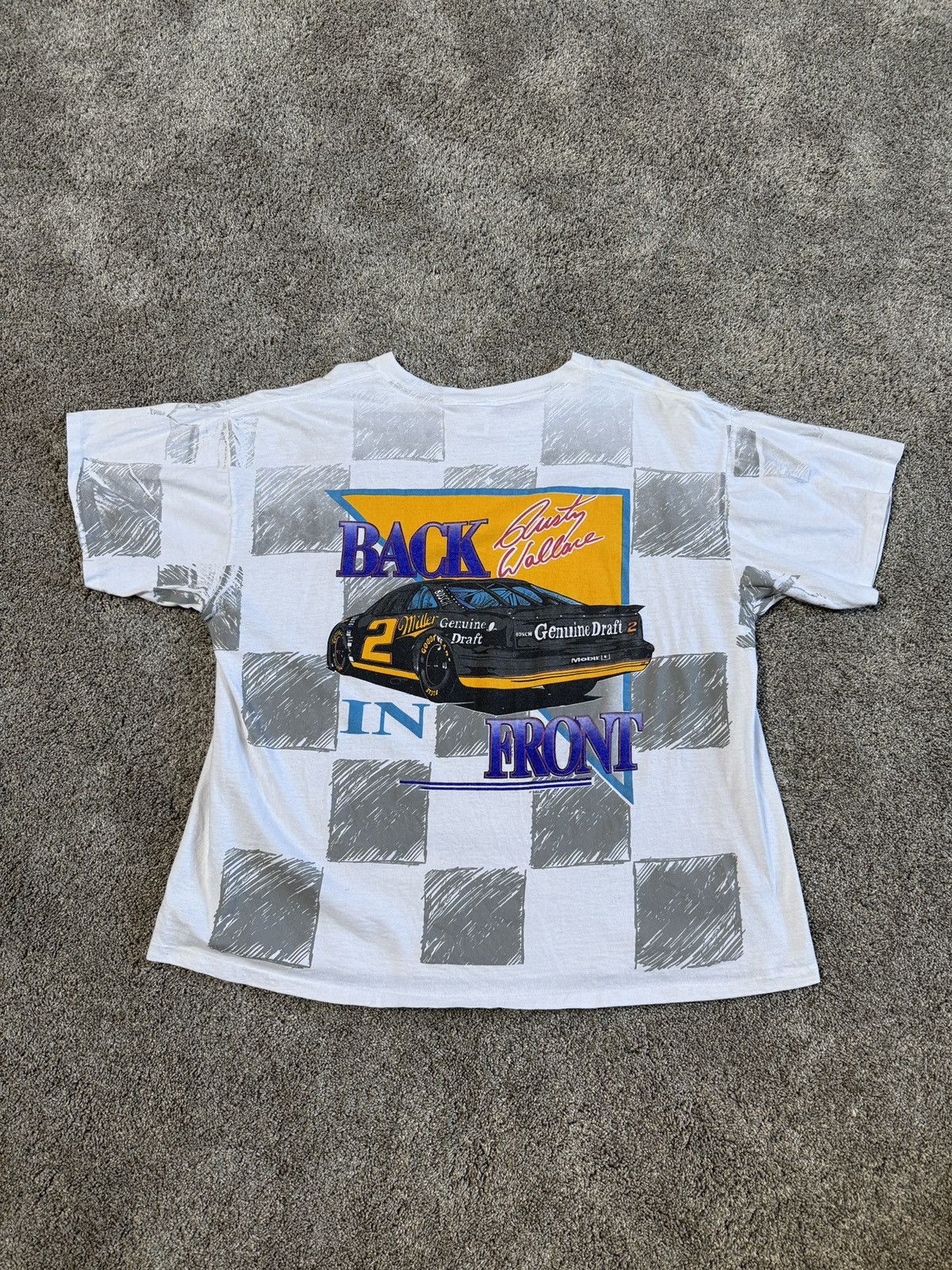 NASCAR Vintage NASCAR 90s Rusty Wallace Checkered Flag tee Size US XXL / EU 58 / 5 - 2 Thumbnail