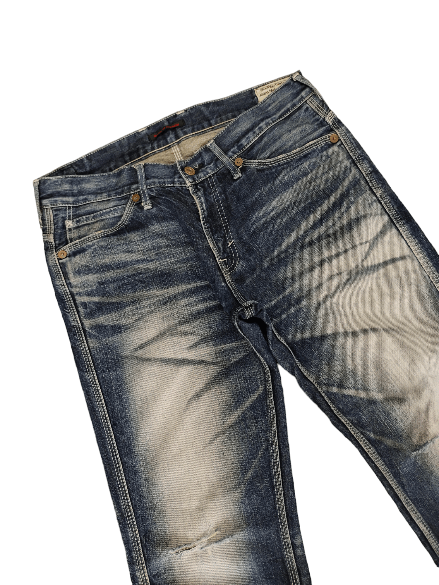 Kapital Flare Jeans Blue Way Clawmark Distress Faded Denim Bootcut Size US 32 / EU 48 - 5 Thumbnail