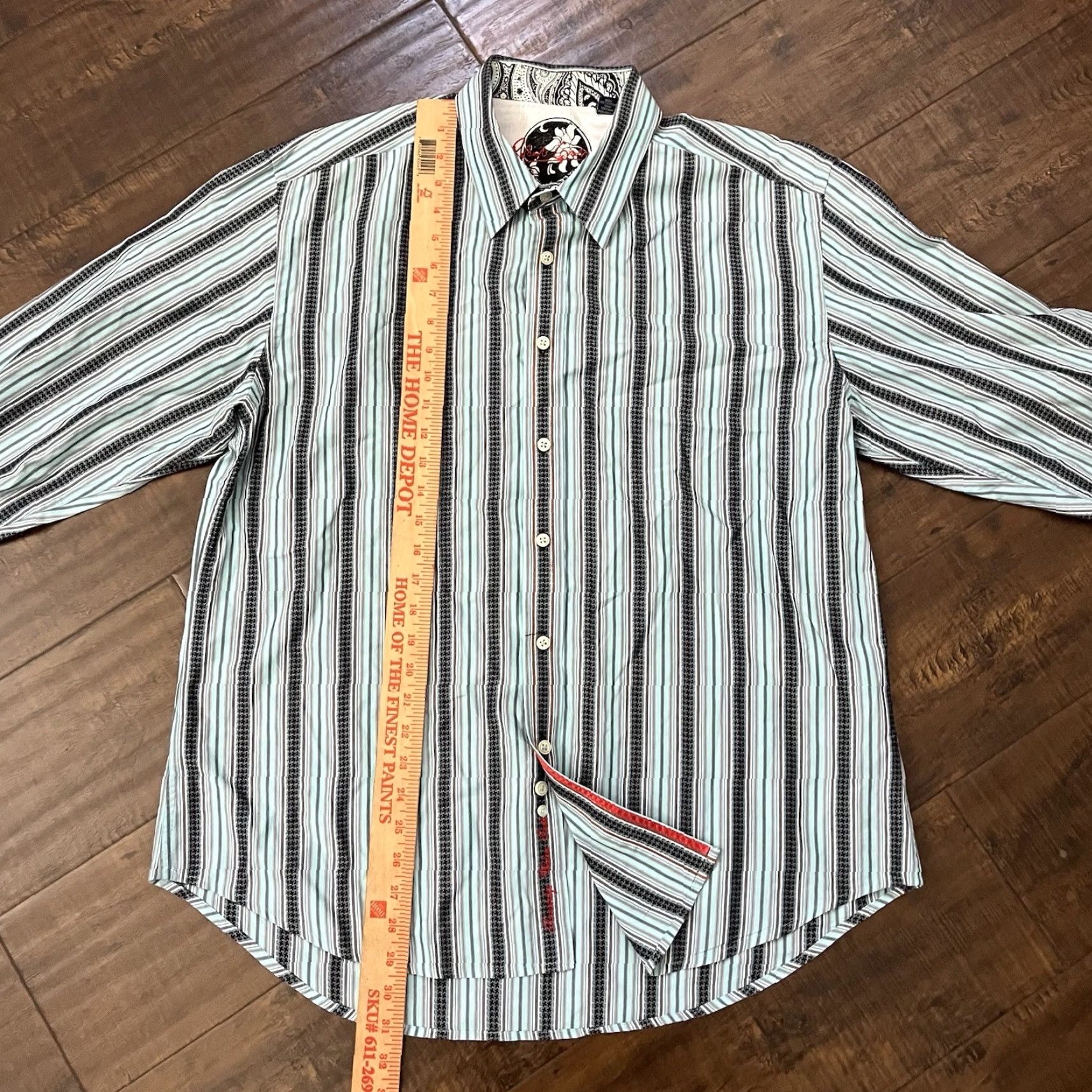 Robert Graham Robert Graham Shirt Button-Up Long Sleeve Mens XL Blue Size US XL / EU 56 / 4 - 8 Thumbnail