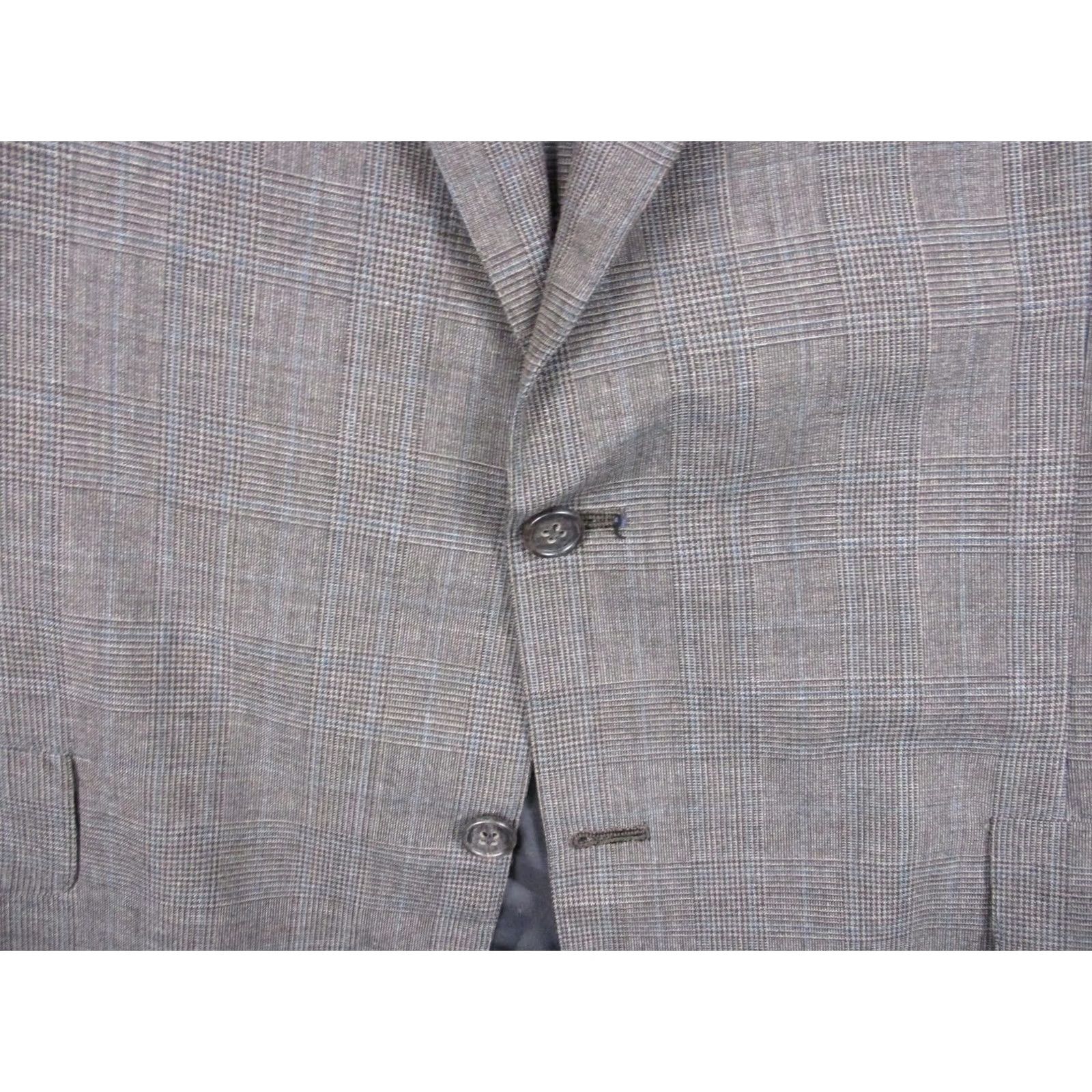 Brooks Brothers Brooks Brothers Jacket Mens 44 Brown Blazer 44R Plaid Blend Wool Sport Coat Size 44R - 3 Thumbnail