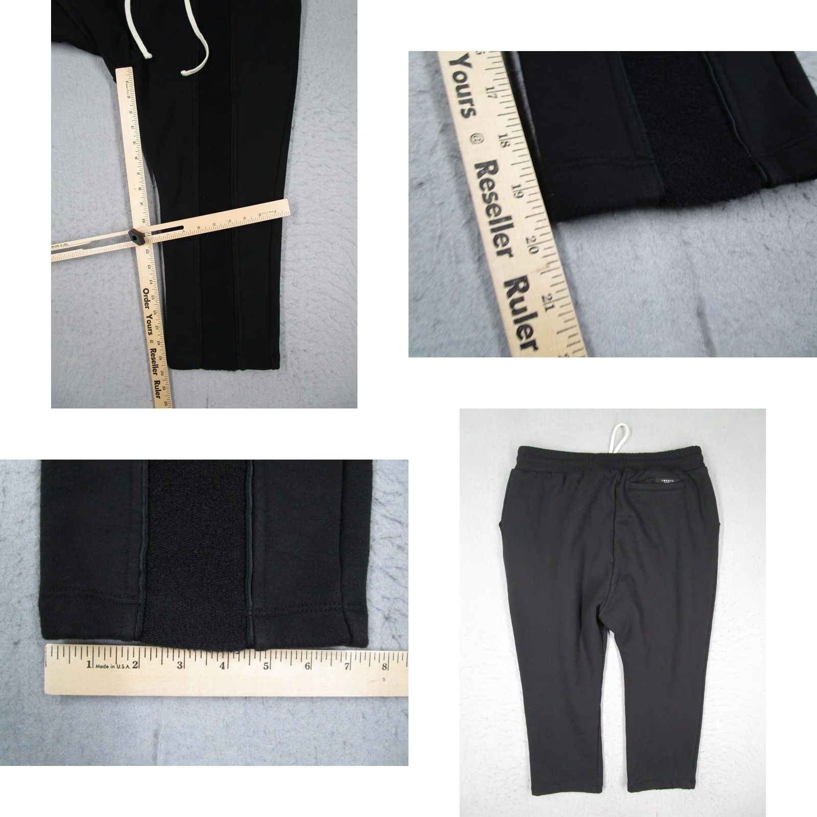 Vintage Twenty Montreal Sweatpants Mens 32 Black French Terry Cropped Slim Tapered Pants Casual Activewear Jogger 20in Inseam Size US 32 / EU 48 - 8 Thumbnail