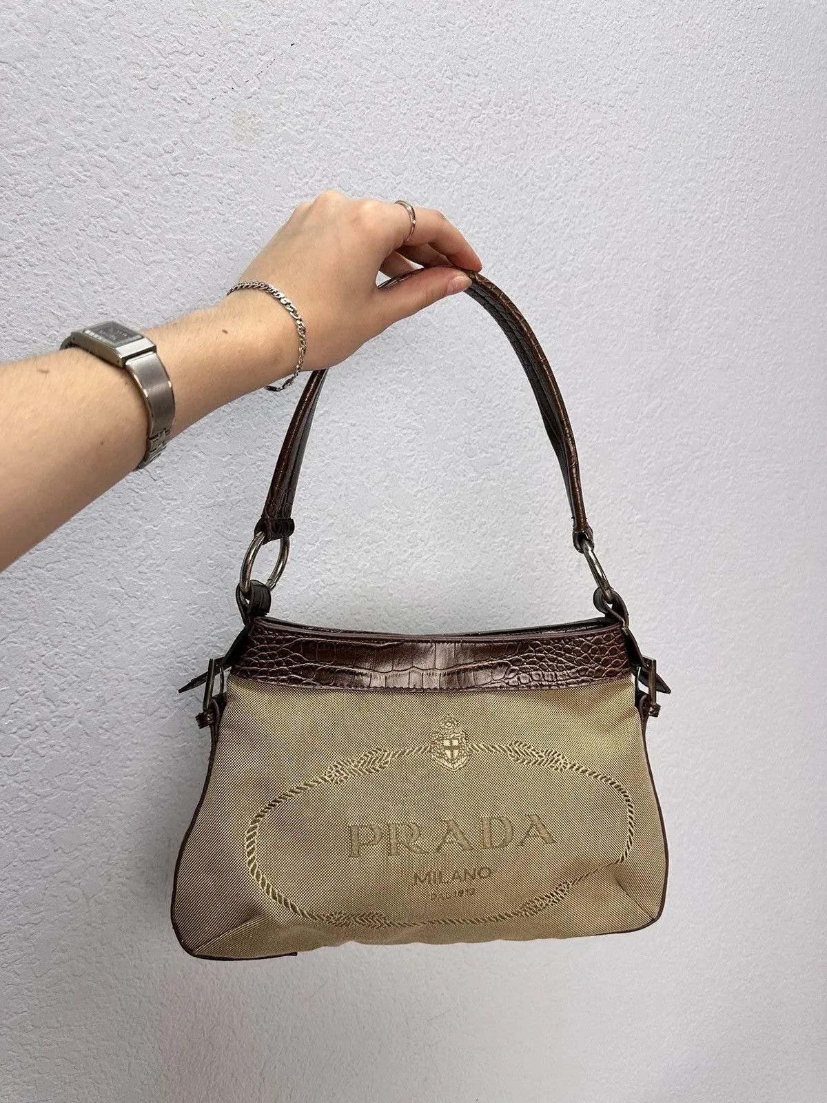 Vintage Y2k Gothic Avatngarde Bag Distressed Prada Style Japanese Size ONE SIZE - 5 Thumbnail