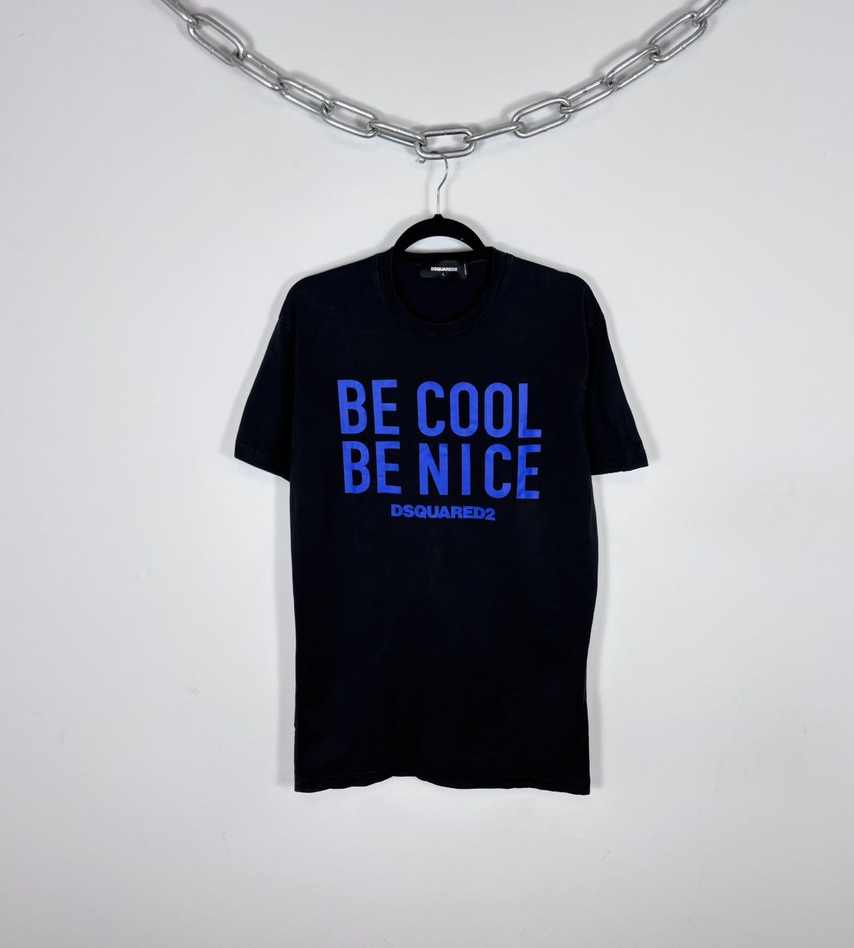 Dsquared2 Dsquared2 Men’s Black T-Shirt Tee Be Cool Be Nice Big Logo Size US L / EU 52-54 / 3 - 1 Thumbnail