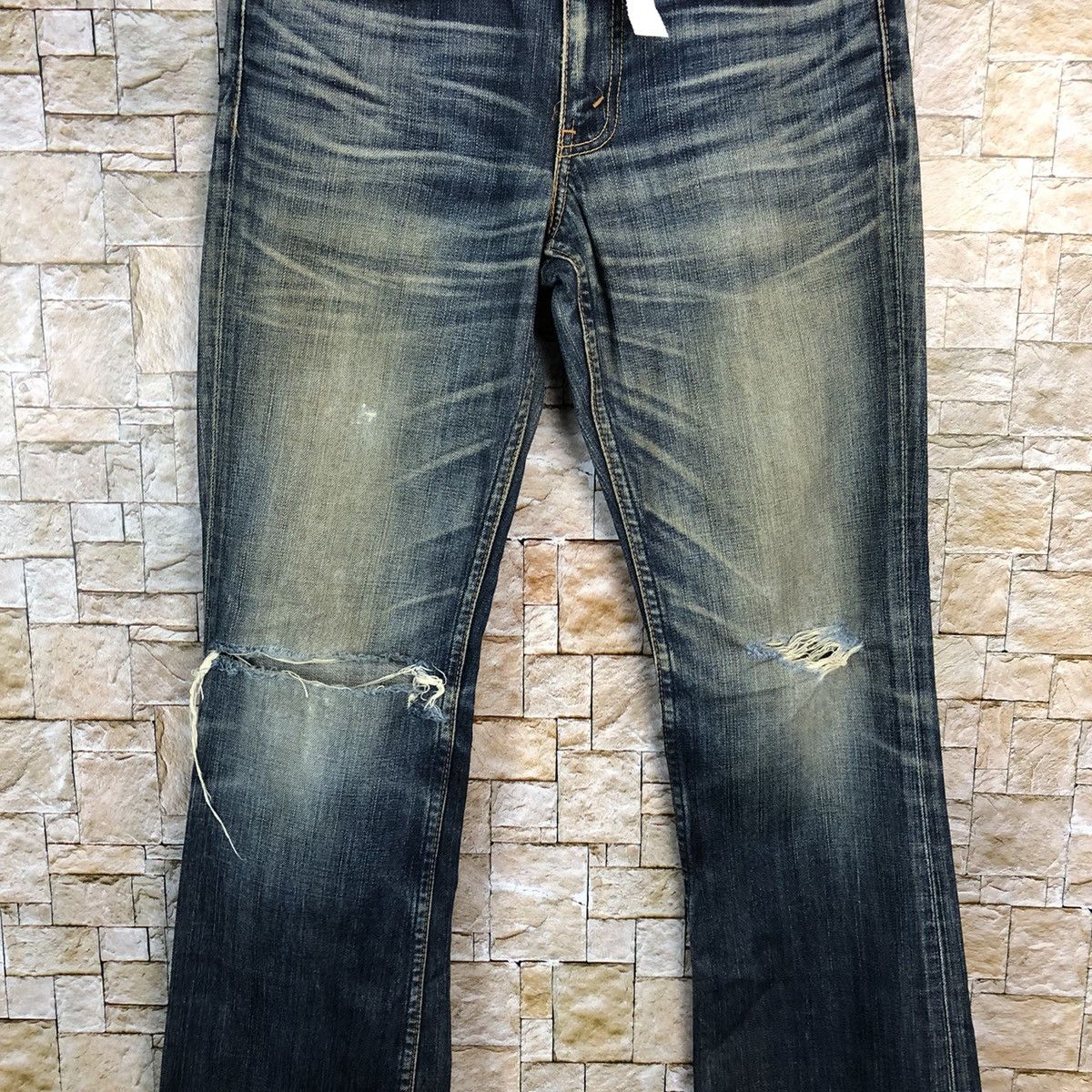 Levi's 707 Levis Blue vintage ripped Distressed Denim Pants #A588 Size US 29 - 6 Thumbnail