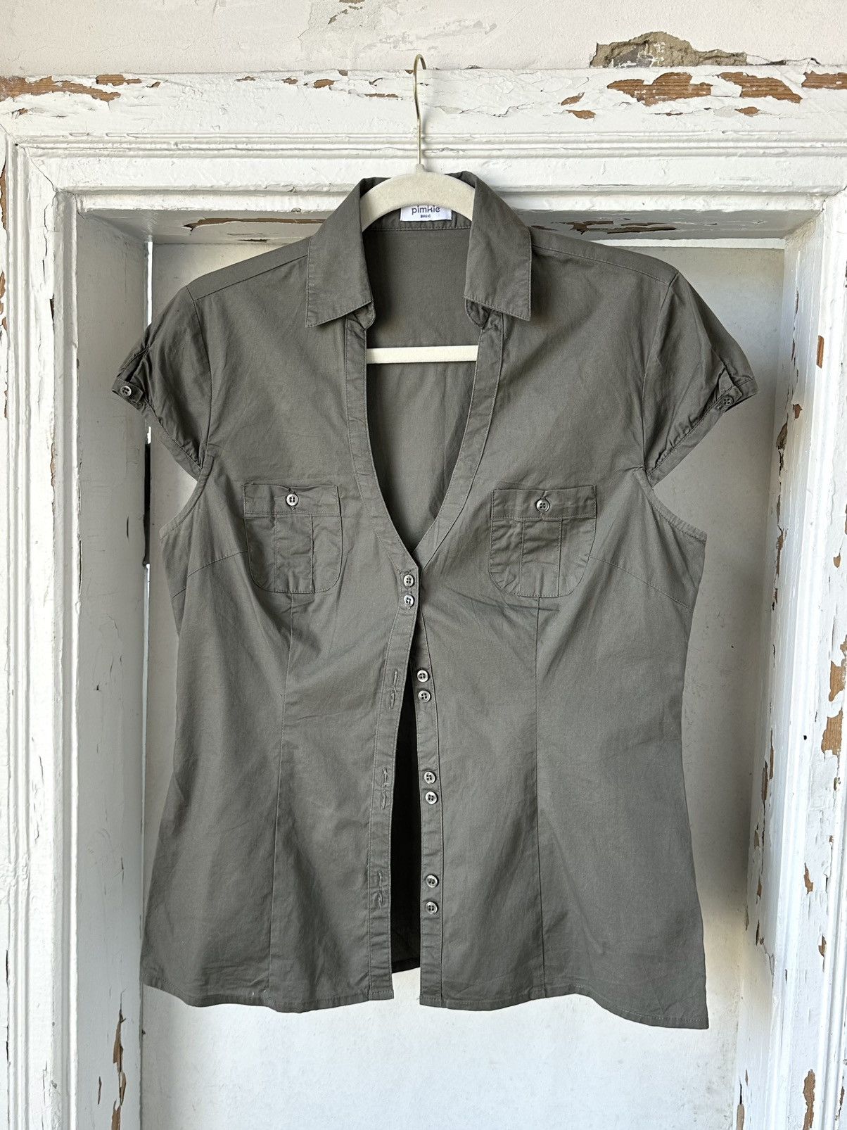 Japanese Brand × Vintage Vintage Khaki Shirt Size M / US 6-8 / IT 42-44 - 1 Thumbnail