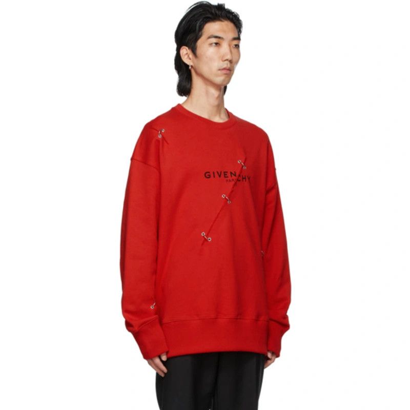 Red Trompe L'oeil Ring Sweatshirt