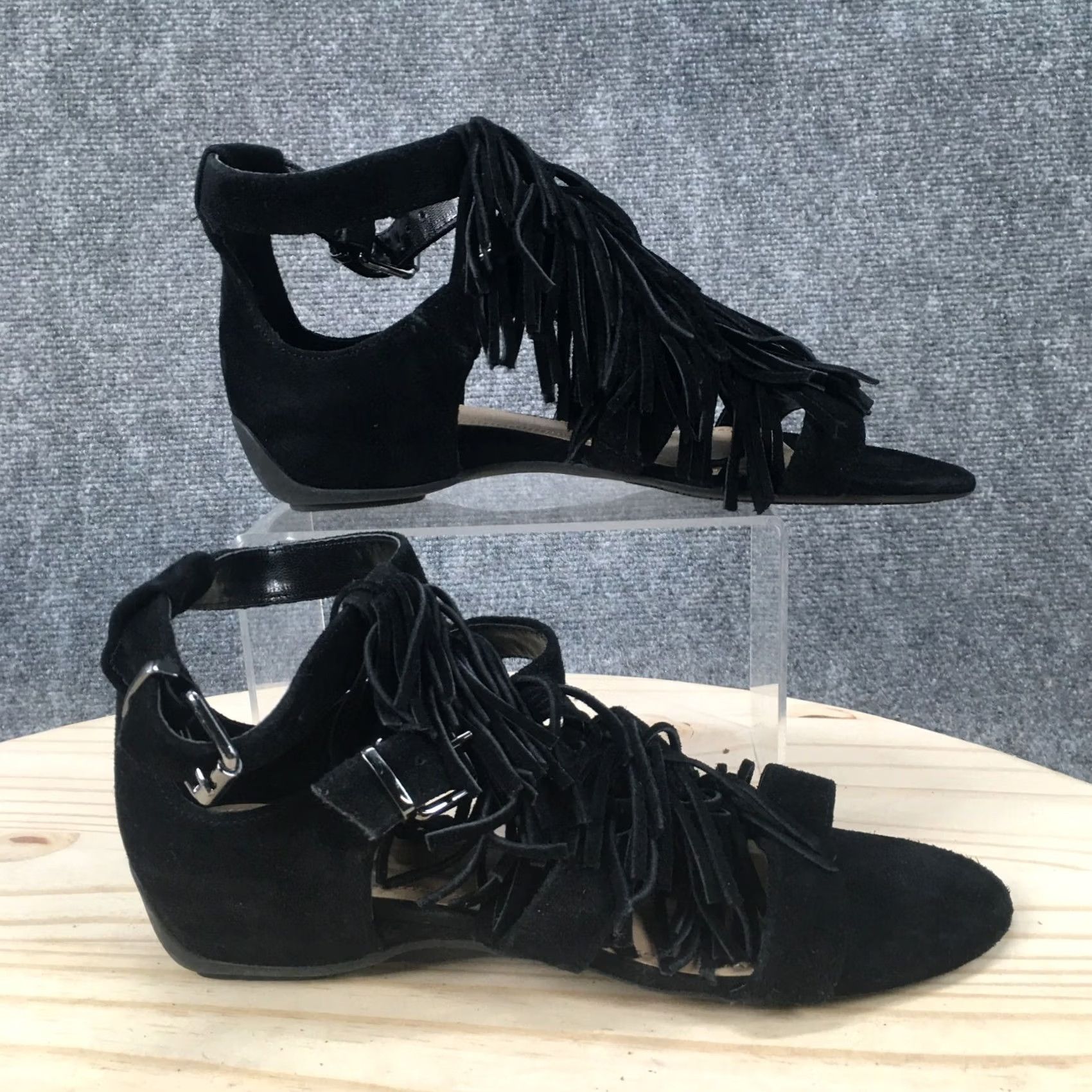 Kenneth Cole Kenneth Cole Reaction Sandals Womens 8 M Audre Struck Gladiator Black Leather Sandal Gladiator Shoes Womens 8 Black Leather Size US 8 / IT 38 - 2 Thumbnail