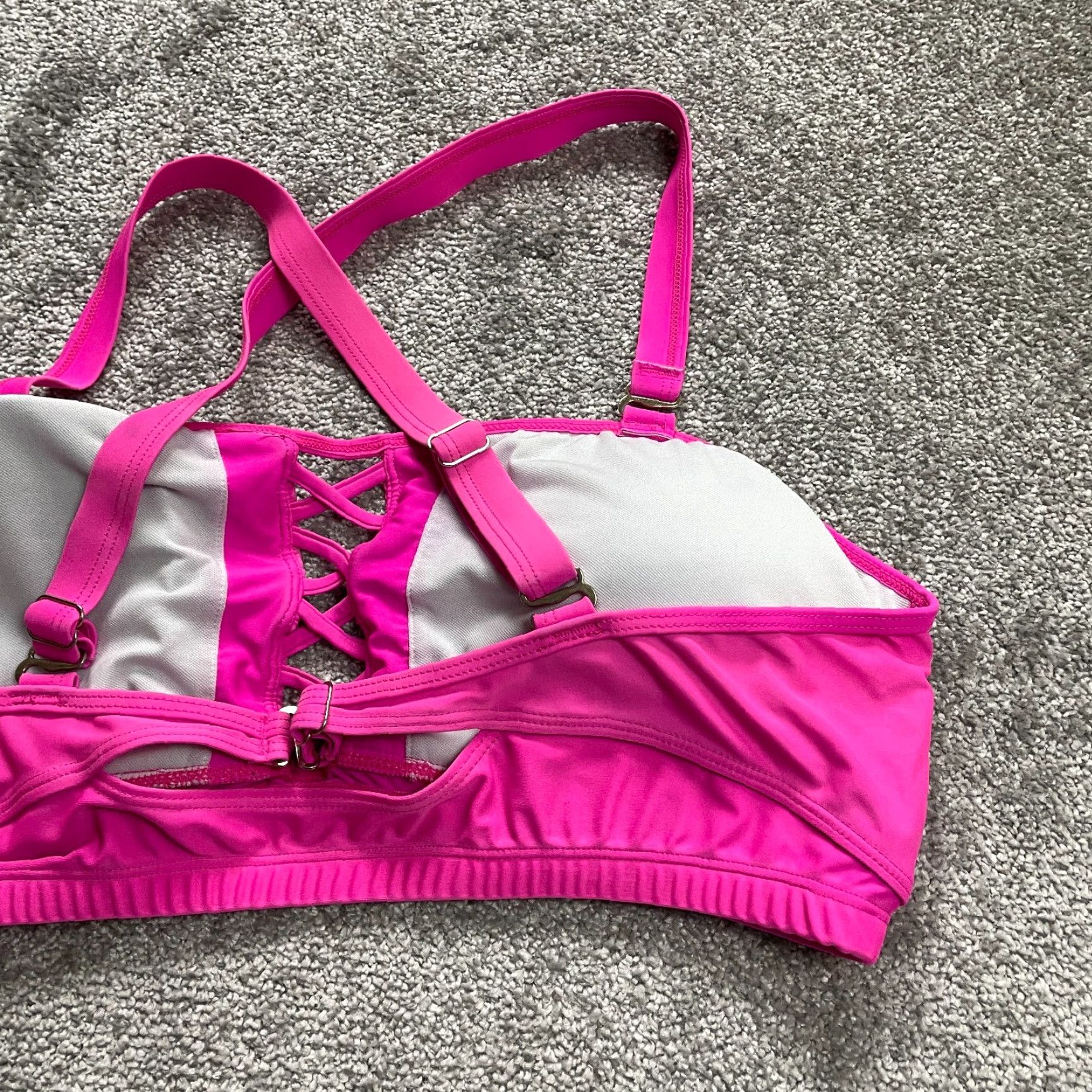Pinko Unbranded Swimwear Bikini Top Womens 20W Pink Bandeau Removable Strap Beach Size 3XL / US 20-22 - 6 Thumbnail