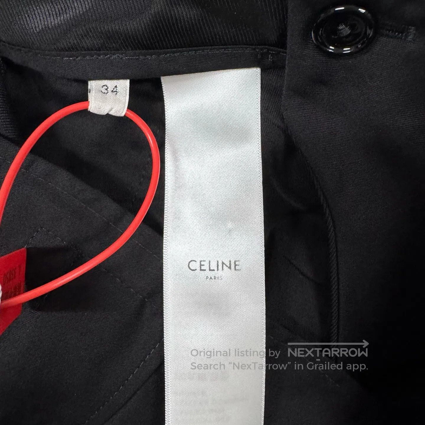 Celine CELINE size 34 Black, pleated, wide-leg wool casual pants/ Size 26" / US 2 / IT 38 - 6 Thumbnail