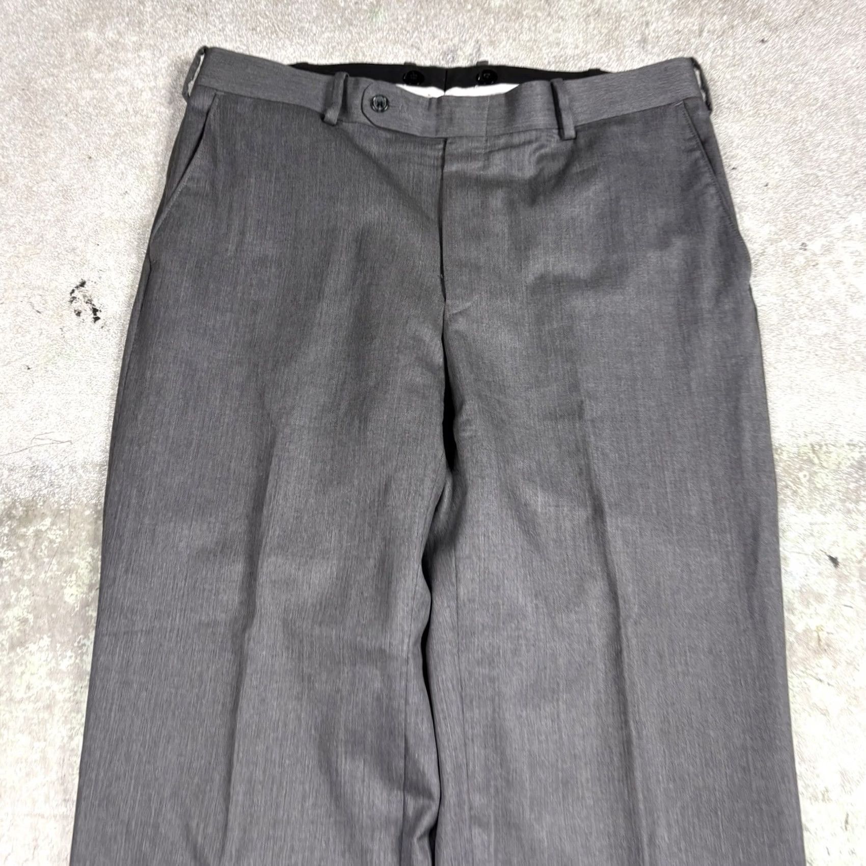 Vintage Executive Collection Tom James Pants Mens 34x32 Dress Wool Classic Preppy Gray City Size US 34 / EU 50 - 2 Thumbnail