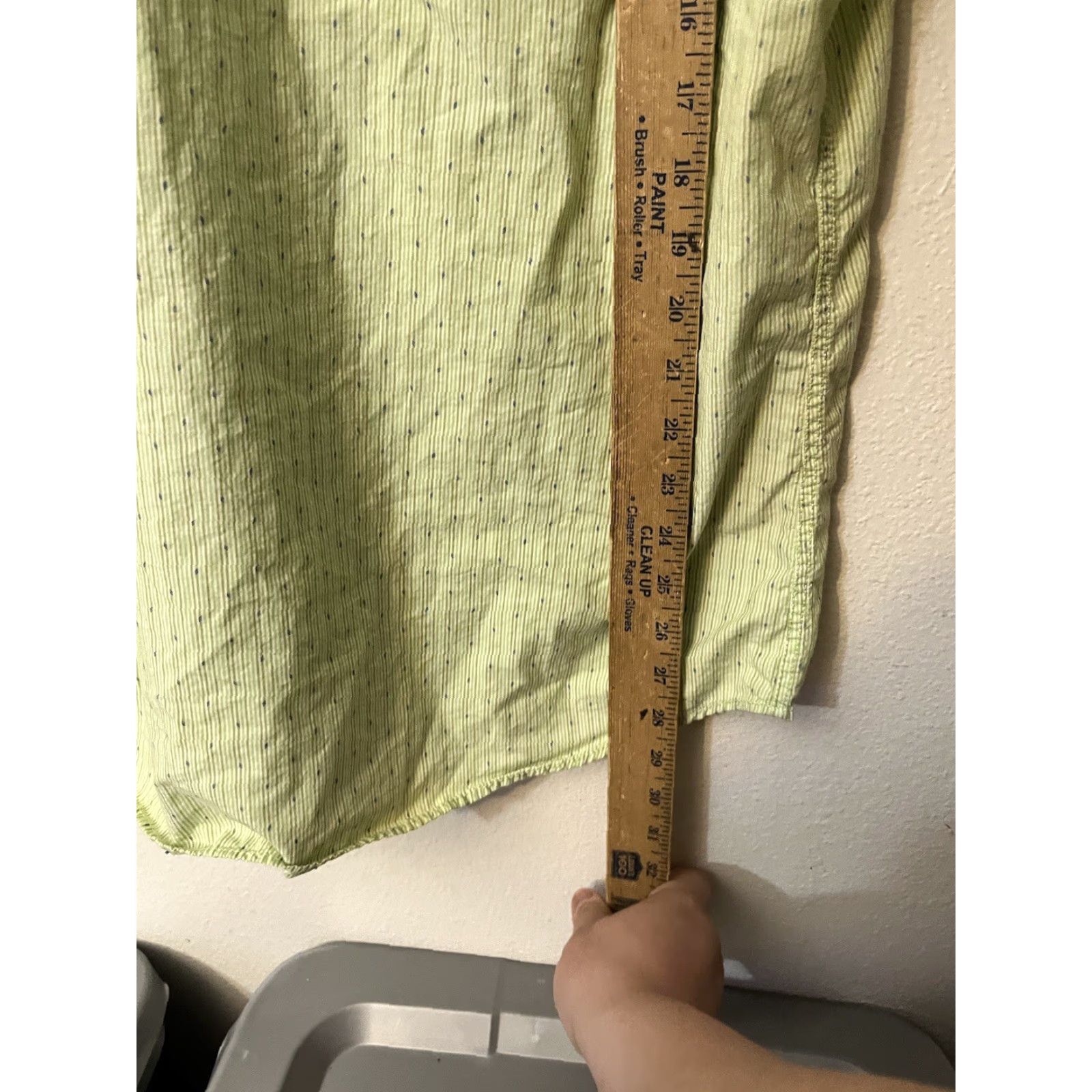 Express Express Shirt Green Striped Button Up Short Sleeve Mens Large Regular Knit Cotton Shirt Express Size US L / EU 52-54 / 3 - 4 Thumbnail