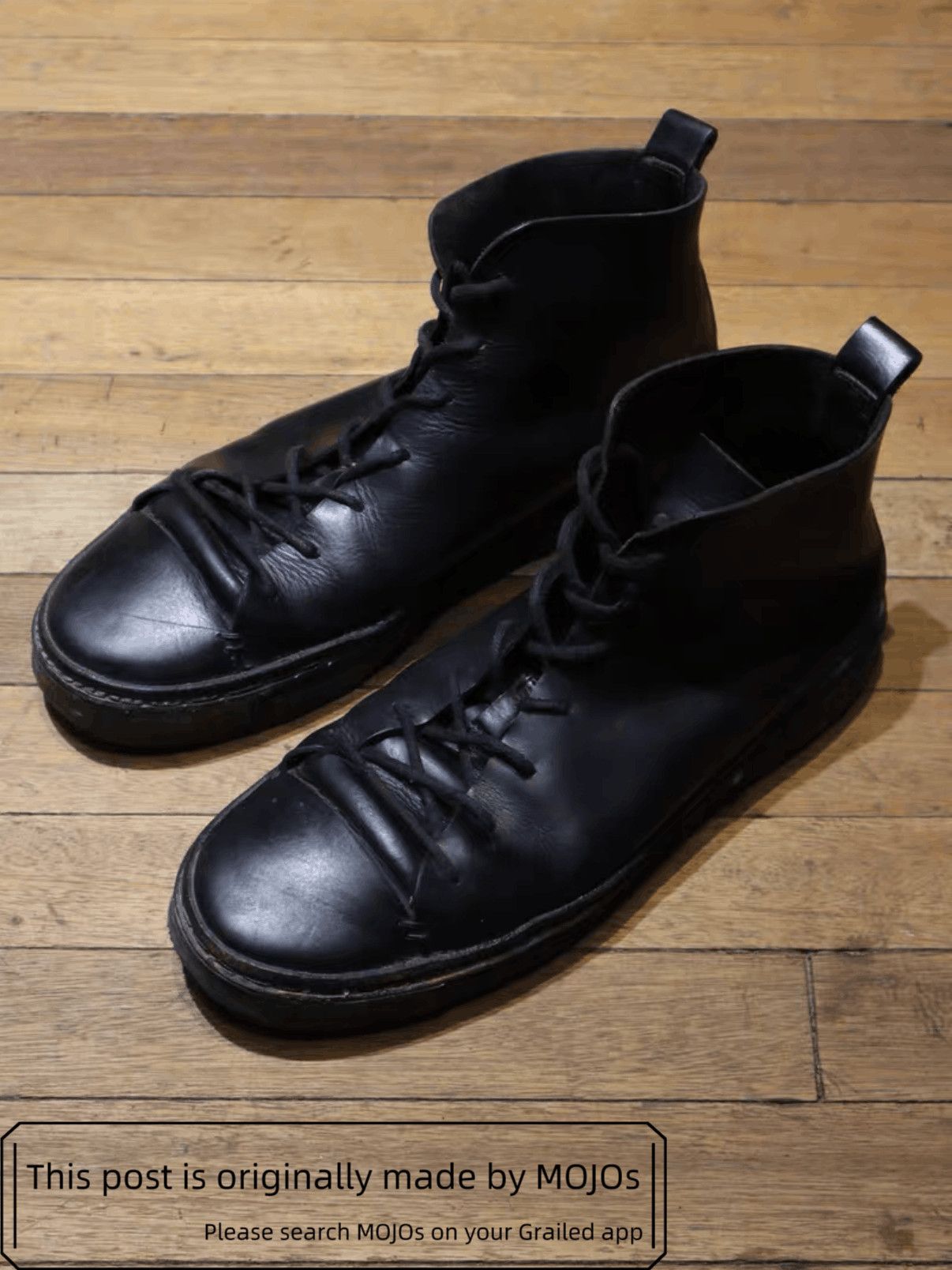 Ann Demeulemeester Sz 43 Ann Demeulemeester Triple Black Leather Hi-top Size US 10 / EU 43 - 1 Thumbnail