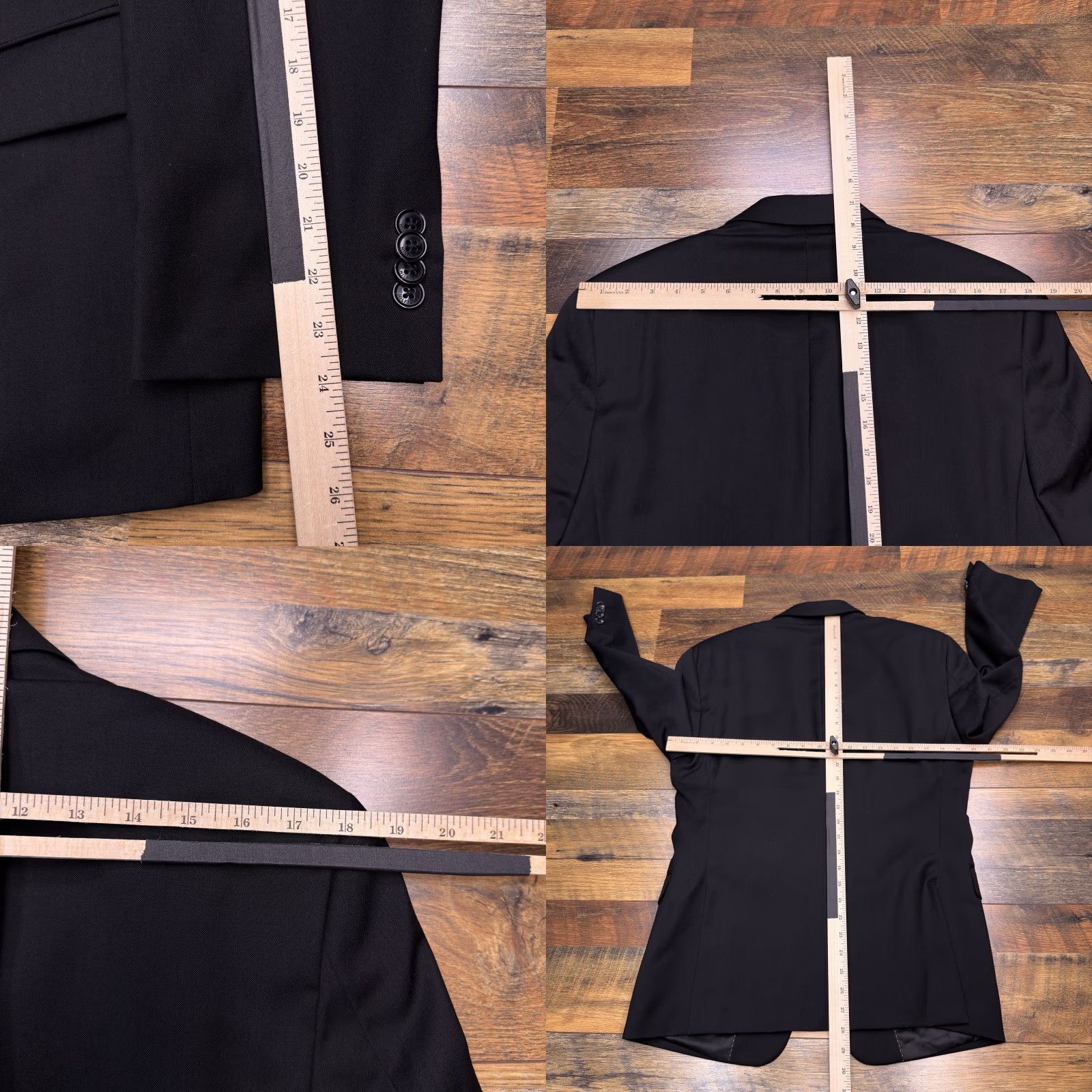 Tommy Hilfiger Tommy Hilfiger Suit Jacket 38 Short Black Wool Blazer One-Button Notch Lapel Single-Breasted Men Regular Chest 40 Front 2-Button Dry Clean Only Size US 38 / EU 54 - 9 Thumbnail