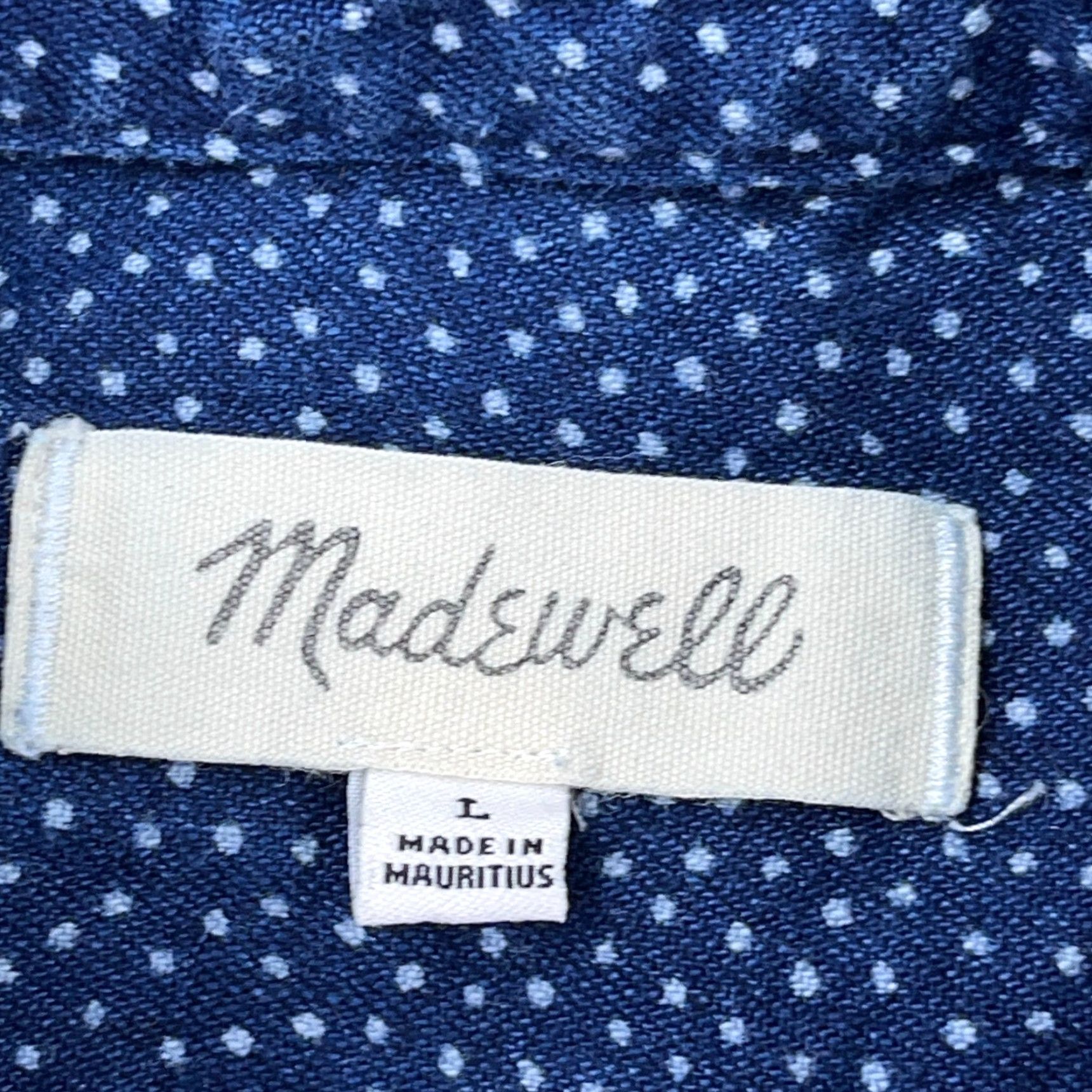 Madewell Madewell Shirt Men L Blue Spotted Button Up Flat Pocket Casual Camp Adult Size US L / EU 52-54 / 3 - 3 Thumbnail