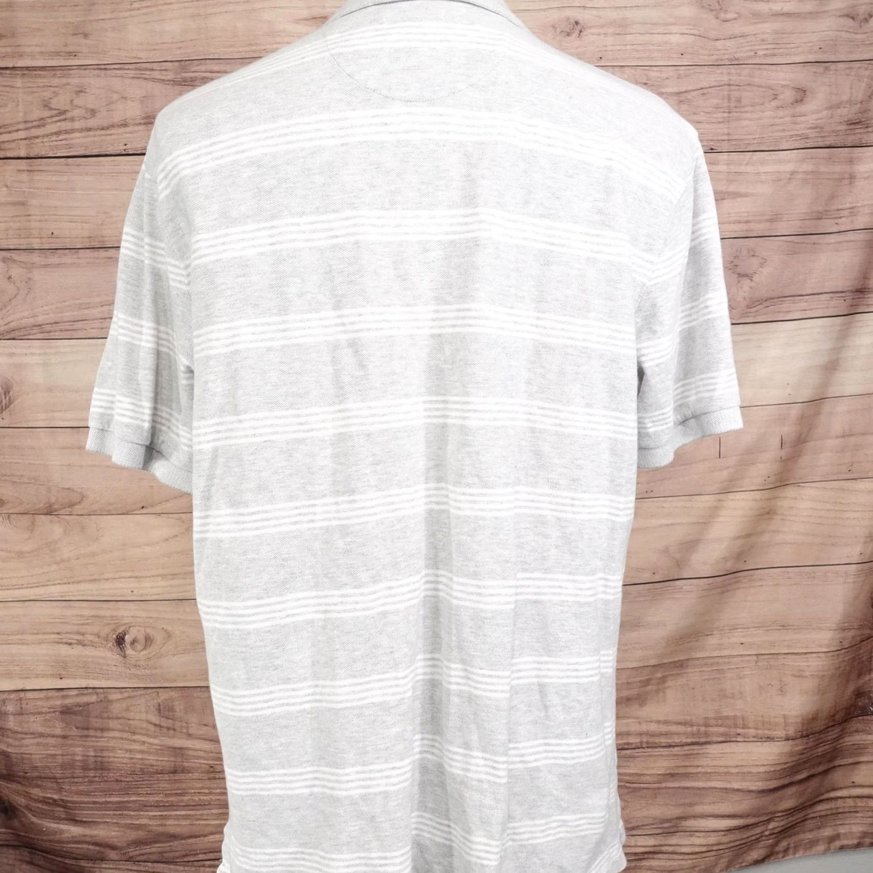 Chaps Chaps Polo Shirt Mens L Gray Striped Short Sleeve 100% Cotton Natural Stretch Polo Shirt Mens L Gray Striped Short Sleeve Size US L / EU 52-54 / 3 - 4 Thumbnail