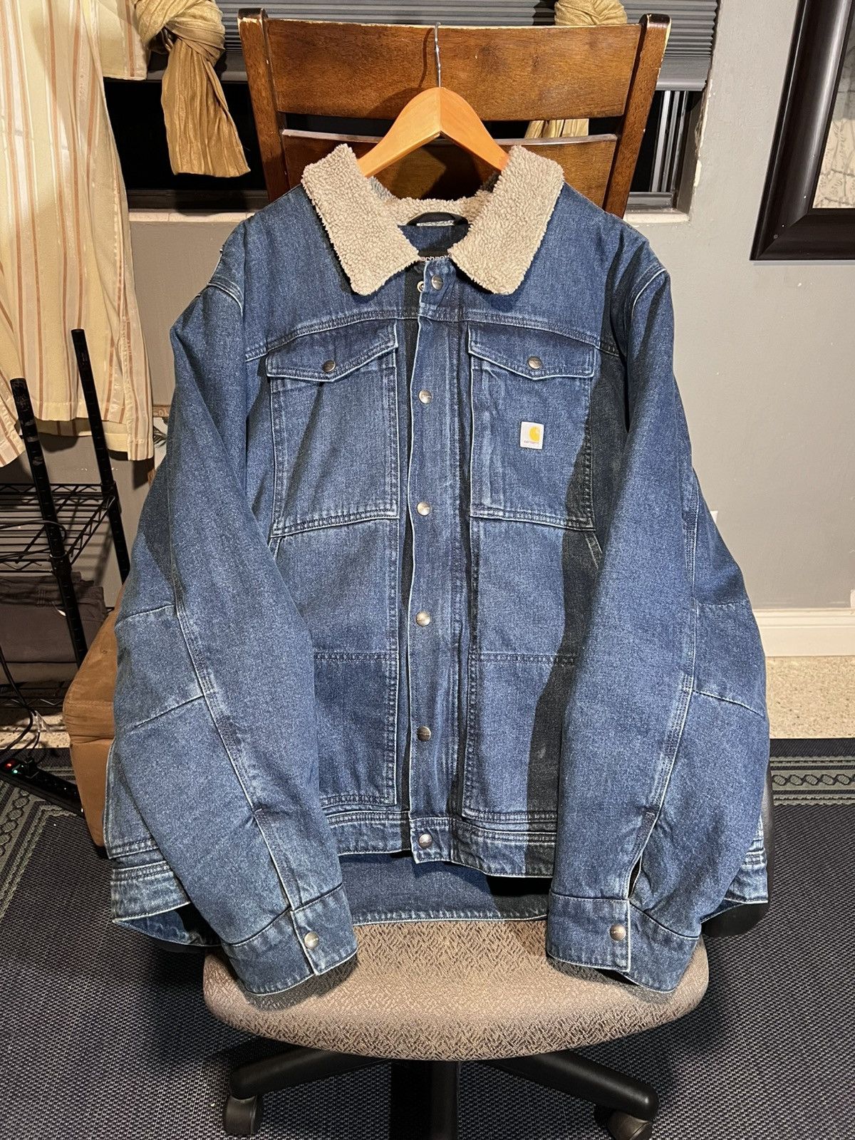 Carhartt Carhartt Sherpa Lined Denim Jacket Size US XXL / EU 58 / 5 - 1 Thumbnail