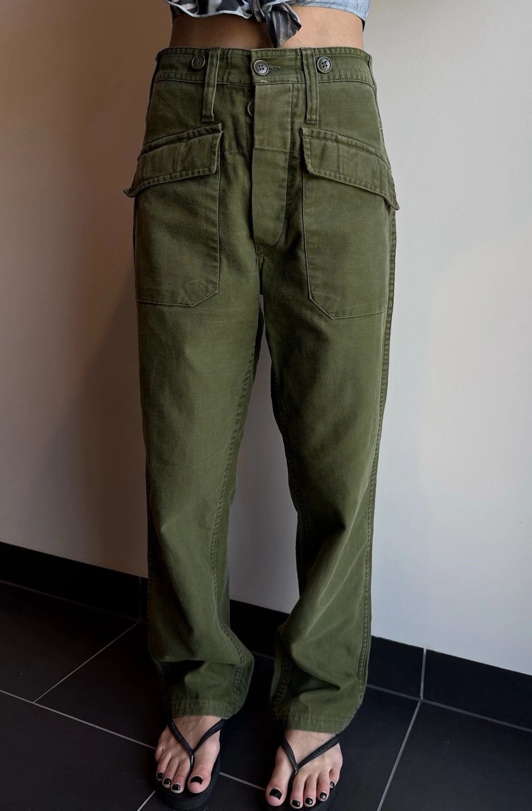 Vintage Vintage Army Pants Unisex Faded Cargo Womens Japan Style Size 27" / US 4 / IT 40 - 2 Thumbnail