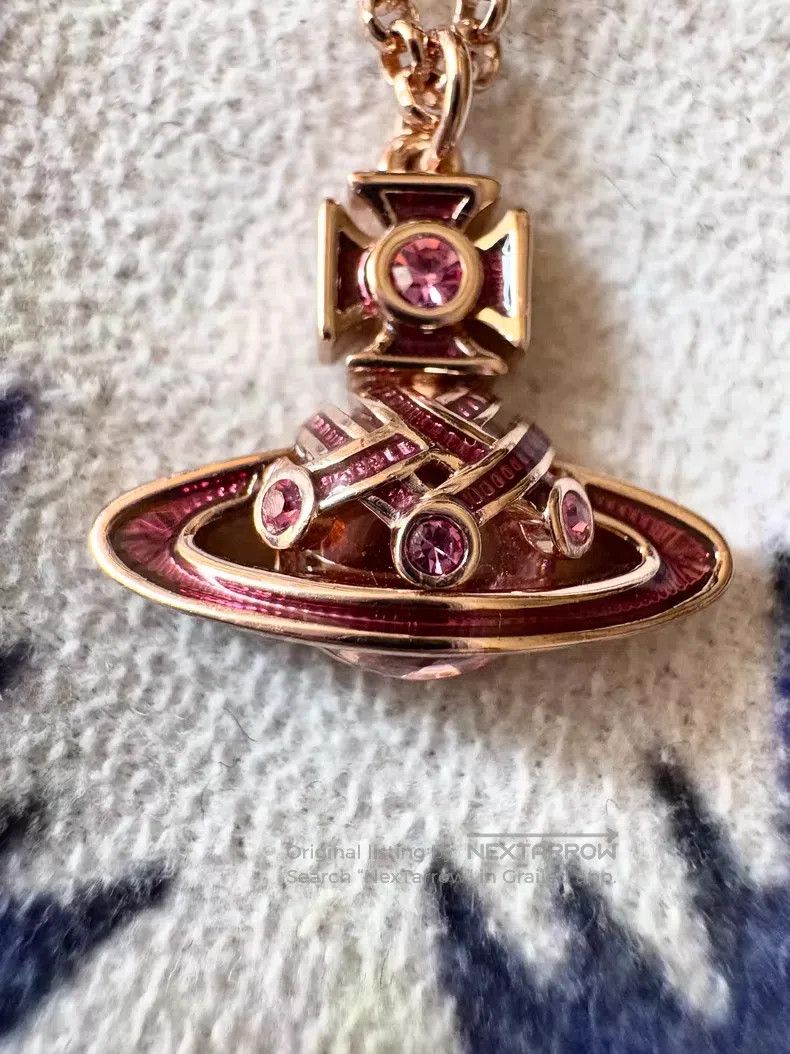 Vivienne Westwood Vivienne Westwood Purple Red Braided Saturn Necklace Size ONE SIZE - 2 Thumbnail