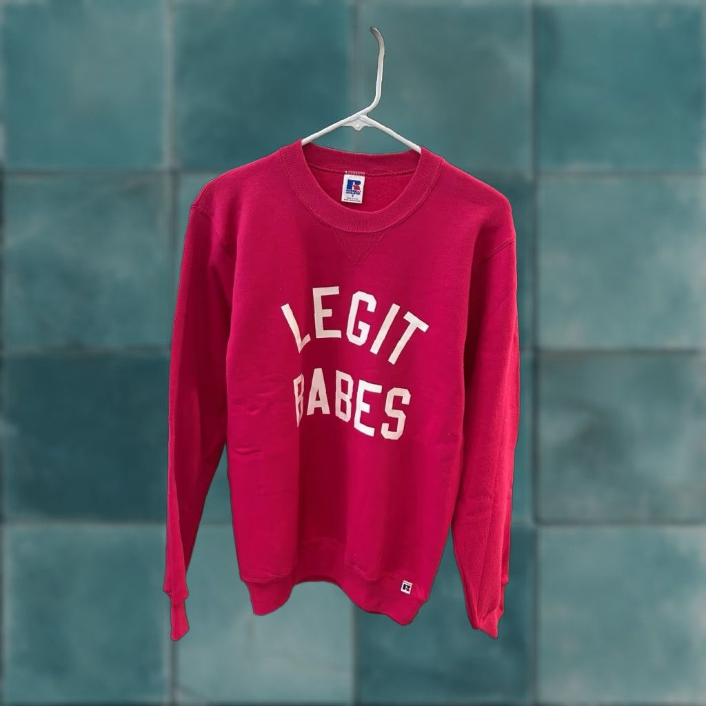 Russell Athletic VINTAGE Russell Athletic Sweatshirt Crew Neck Long Sleeve Mens S Pink 90s USA Made NWT NOS Leg it Babes x Russell Athletic Size S / US 4 / IT 40 - 1 Thumbnail