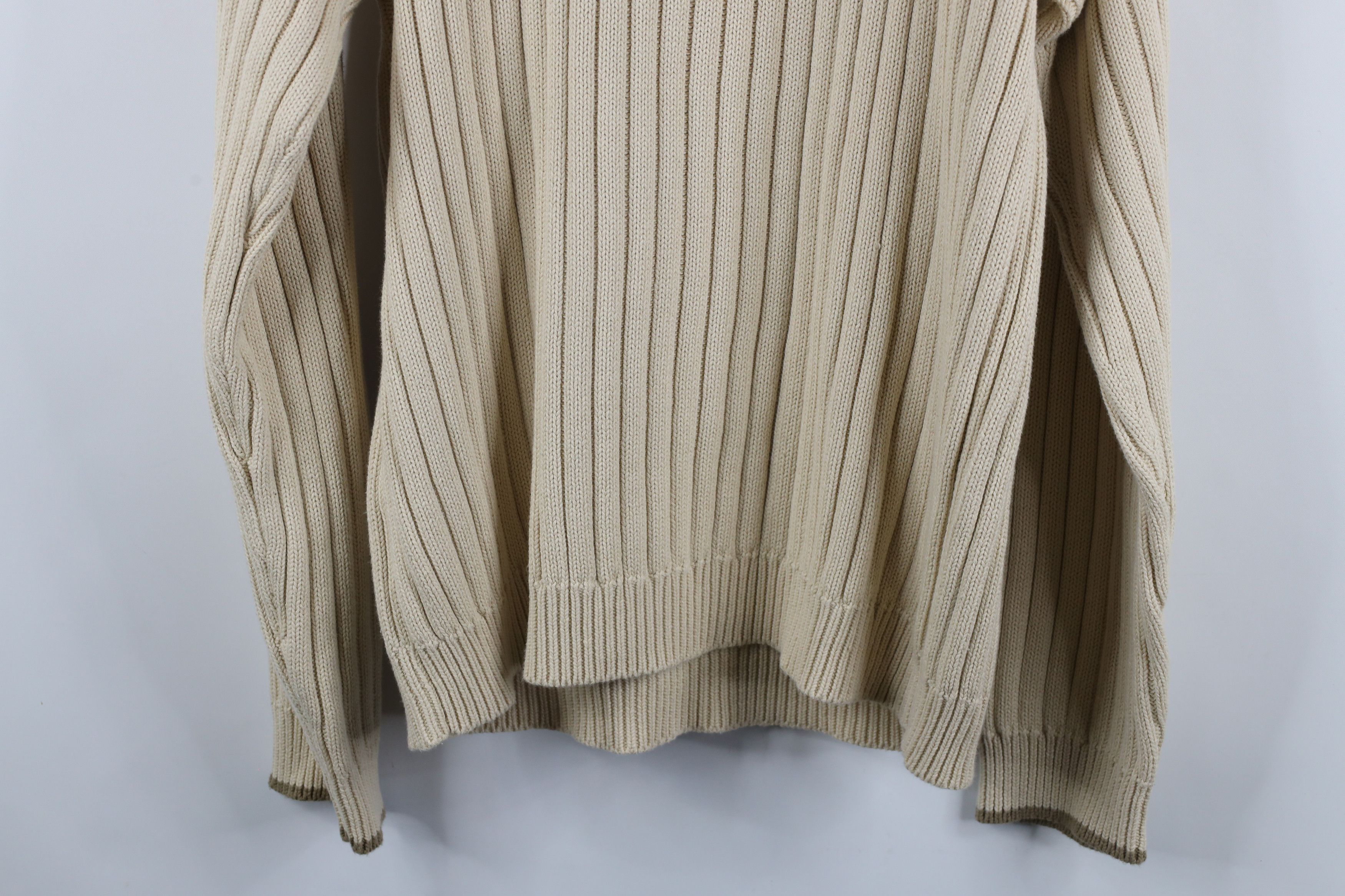 Timberland × Vintage Vintage Timberland Ribbed Knit Crewneck Sweater Beige Cotton Size US XL / EU 56 / 4 - 9 Thumbnail