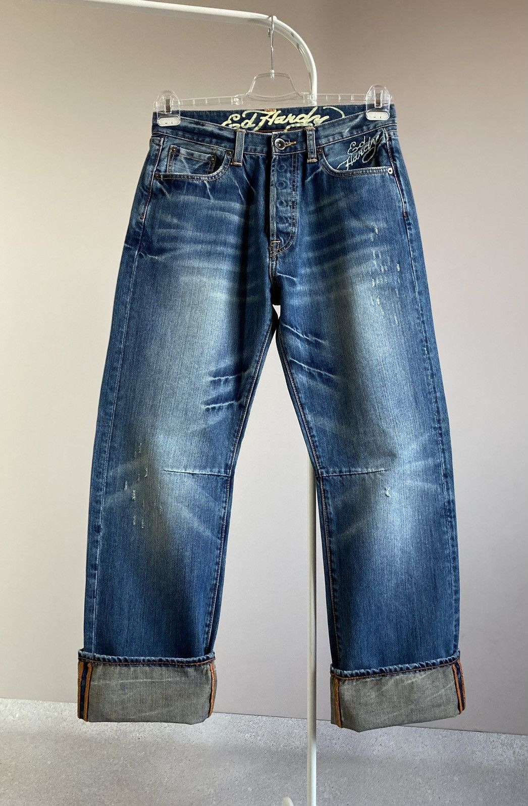 Ed Hardy by Christian Audigier Denim Jeans Big Logo Pants