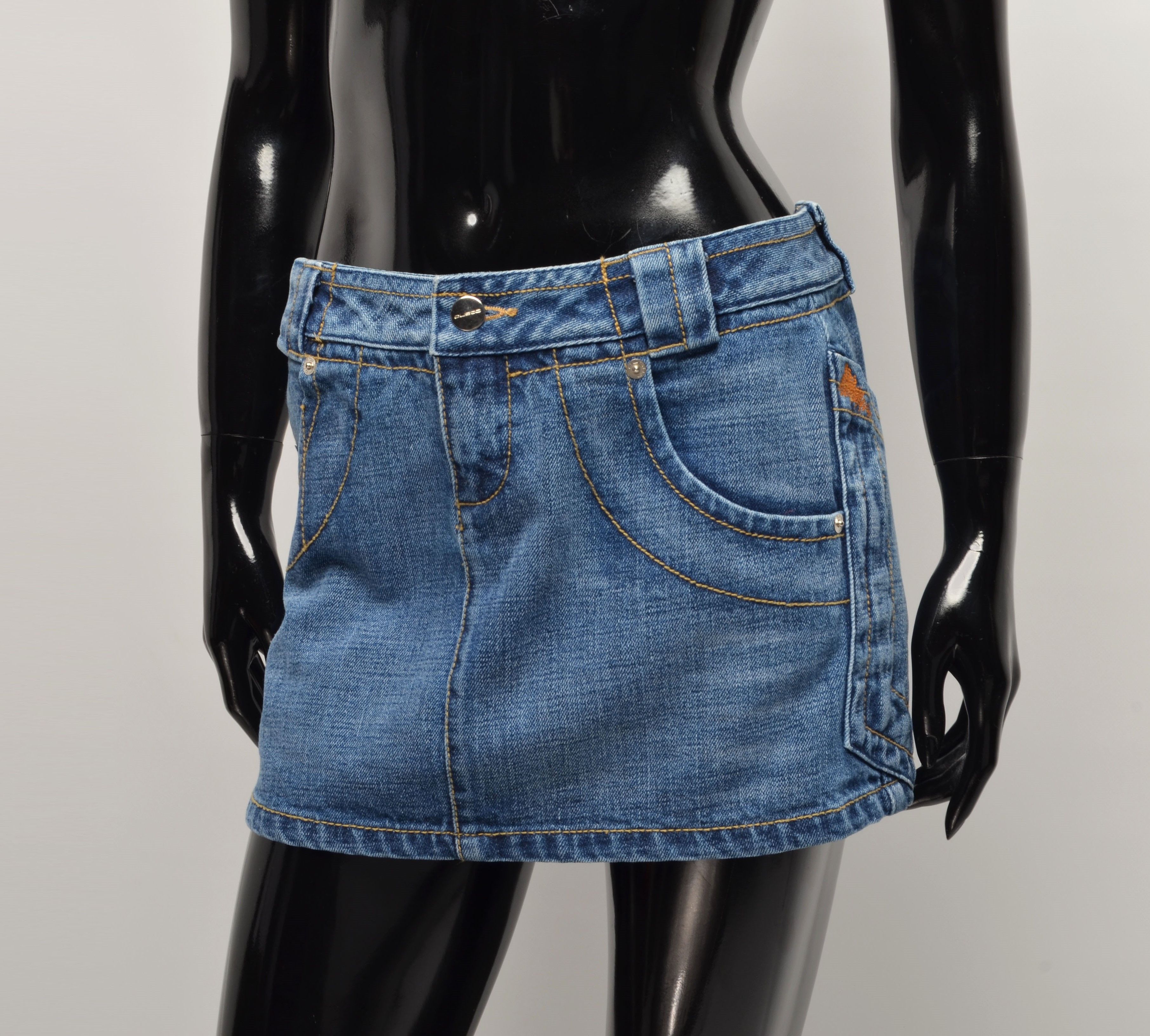 Custo Barcelona × Vintage Custo Barcelona Y2K Denim Mini Grunge Skirt Size 28" / US 6 / IT 42 - 2 Thumbnail