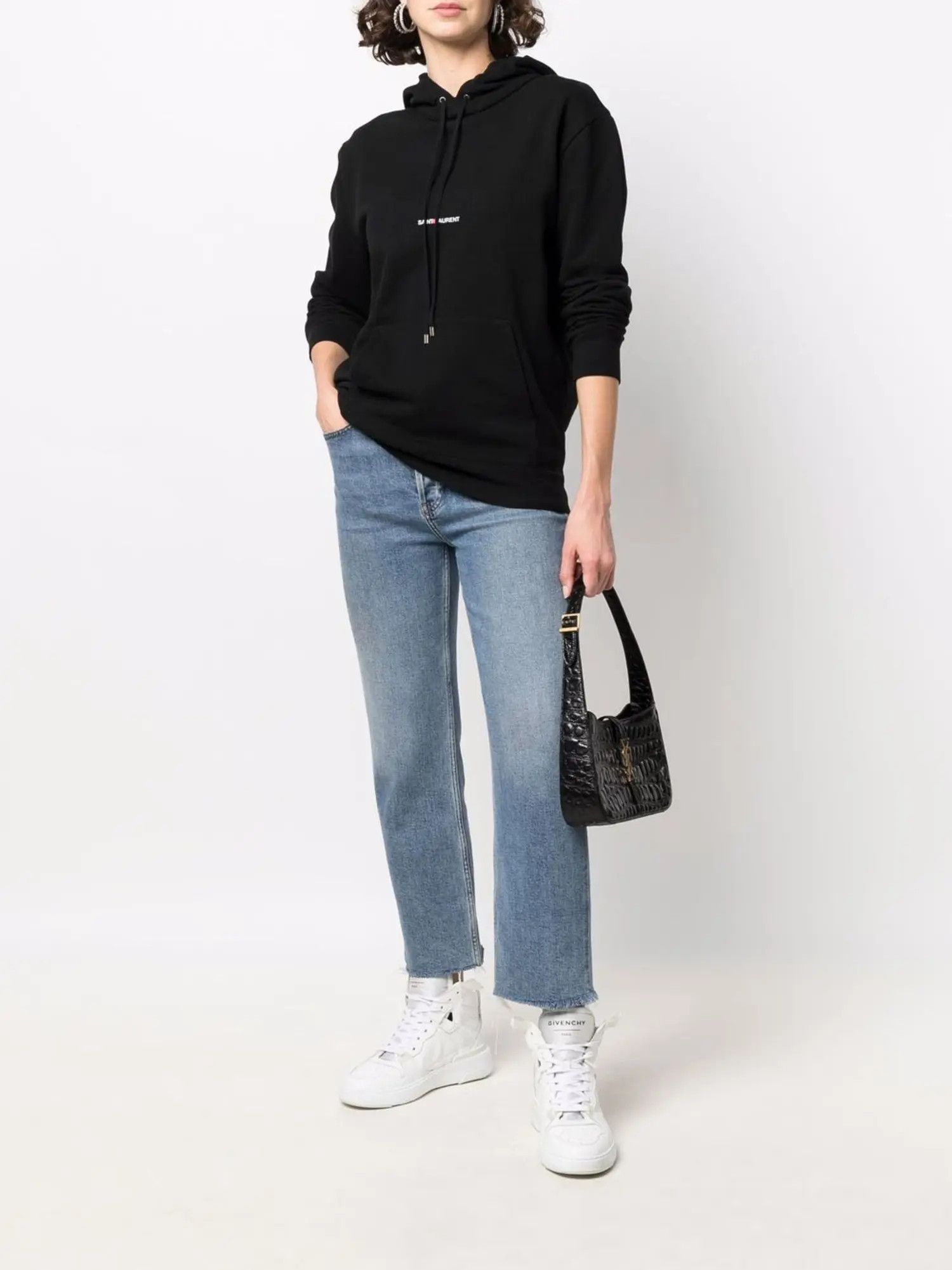 Saint Laurent Paris o1s1wg111124 Dup / Rive Gauche Hoodie in Black Size XL / US 12-14 / IT 48-50 - 2 Thumbnail