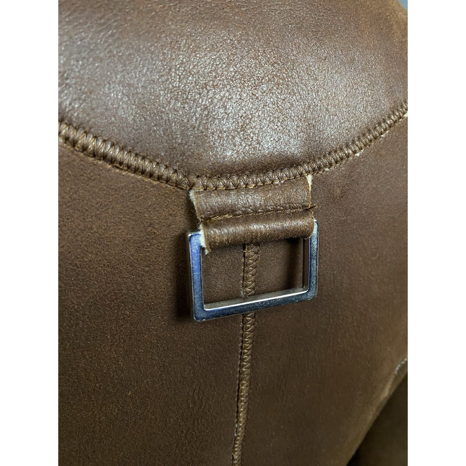 Versace Versus Versace Vintage Brown Shearling Belted Biker Jacket S Size S / US 4 / IT 40 - 9 Thumbnail