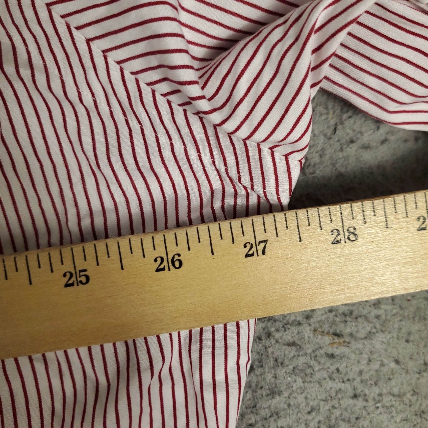 Ralph Lauren Ralph Lauren Dress Shirt Mens 17.5 Red Striped Button-Down Long Sleeve Cuff Regular Fit 100% Cotton Classic/Preppy Style Mens Men’s Shirt Size 46R - 7 Thumbnail