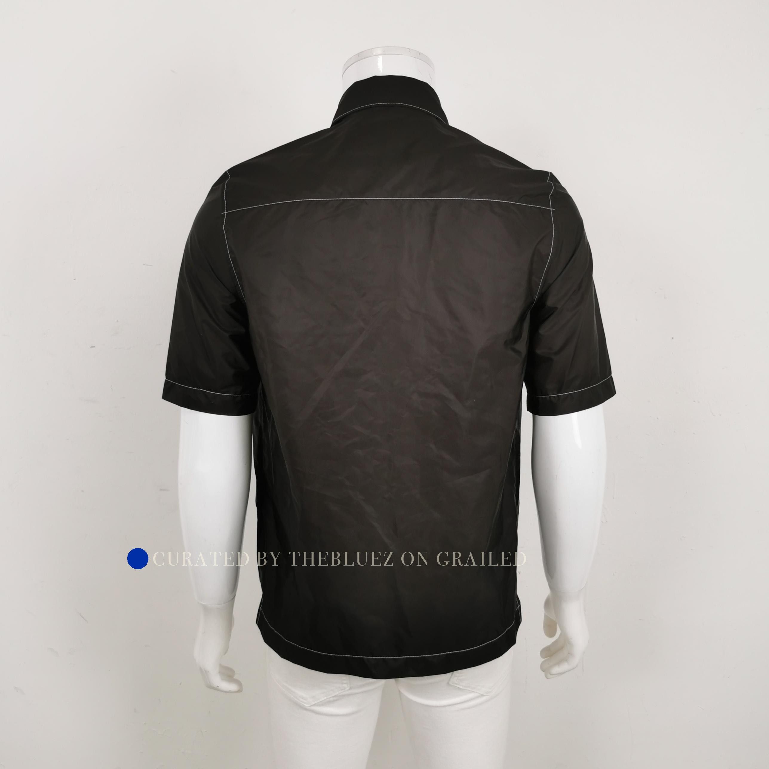 Prada Black Short Sleeve Button-Up Shirt Size US XS / EU 42 / 0 - 1 Thumbnail