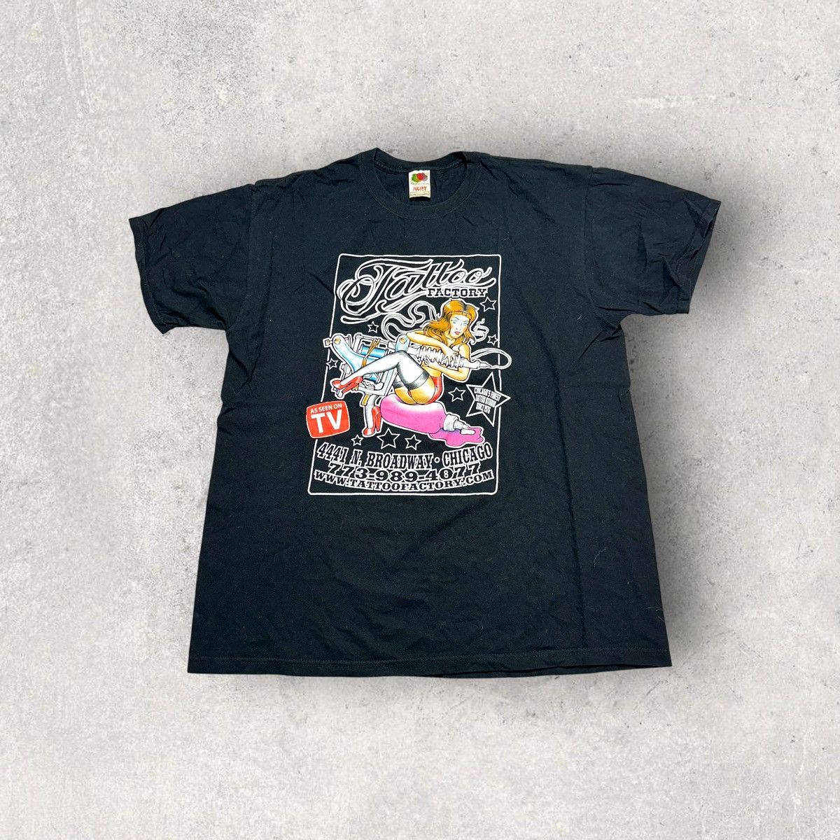 Fruit Of The Loom × Vintage Vintage Tattoo Factory tee Size US XL / EU 56 / 4 - 1 Thumbnail