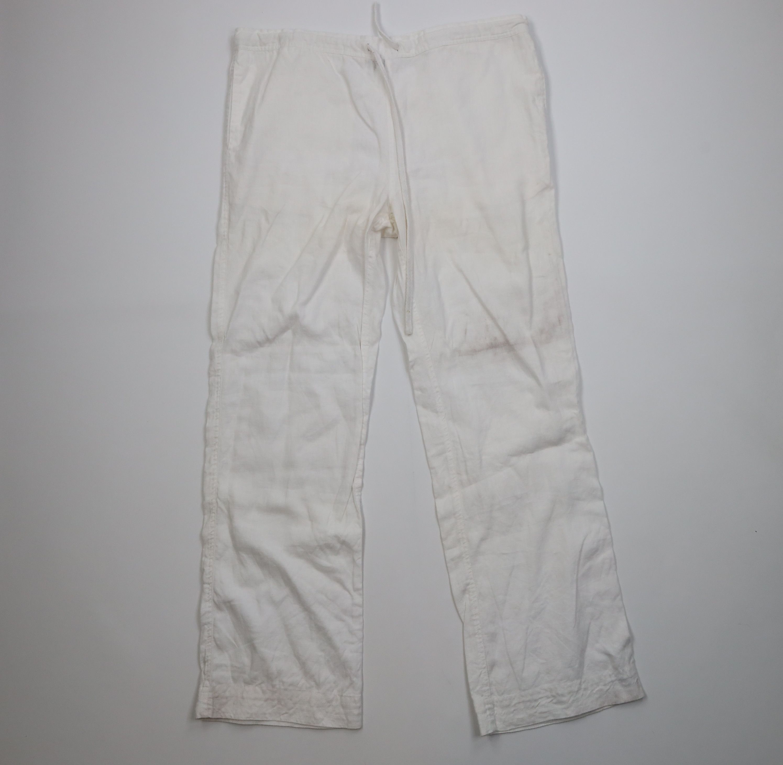 Vintage Vintage 90s Streetwear Sheer Linen Wide Leg Harem Pants Size US 34 / EU 50 - 1 Thumbnail