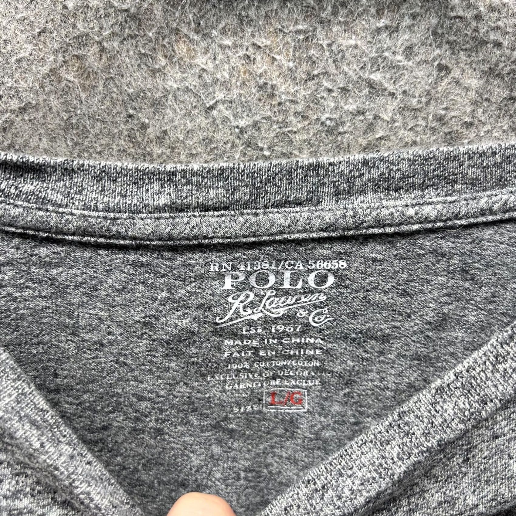 Polo Ralph Lauren Polo Ralph Lauren Shirt Mens Large Gray Long Sleeve Pocket Cotton Tee Casual Size US L / EU 52-54 / 3 - 4 Thumbnail