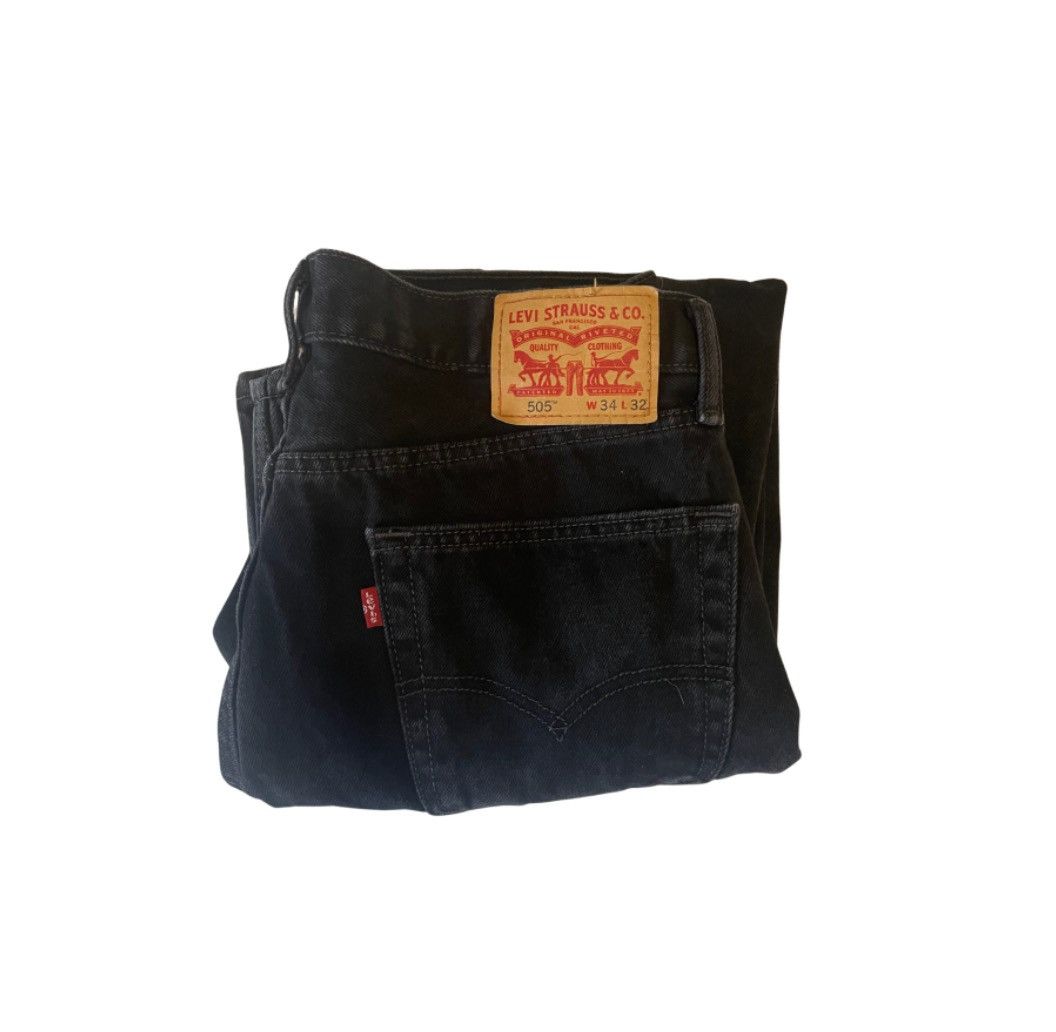 Levi's Vintage Clothing Black Vintage Low Rise Straight Leg Levi 505s’ Jeans Size US 34 / EU 50 - 1 Thumbnail