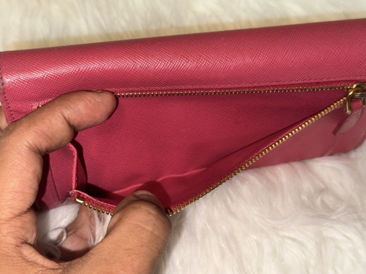 Prada Prada Pink Saffiano Long Wallet Size ONE SIZE - 9 Thumbnail
