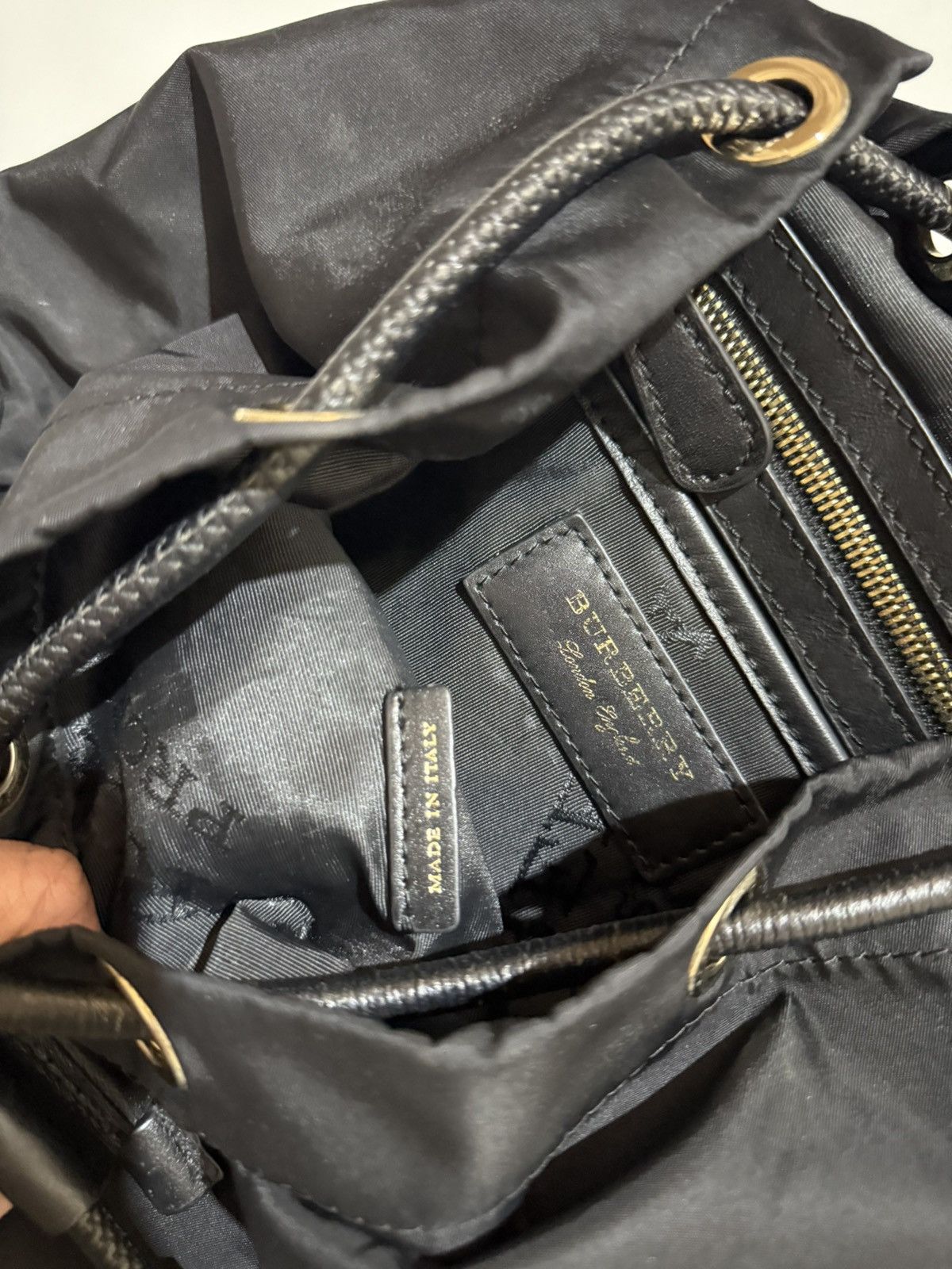 Burberry Bicolor Nylon Rucksack Backpack Bag