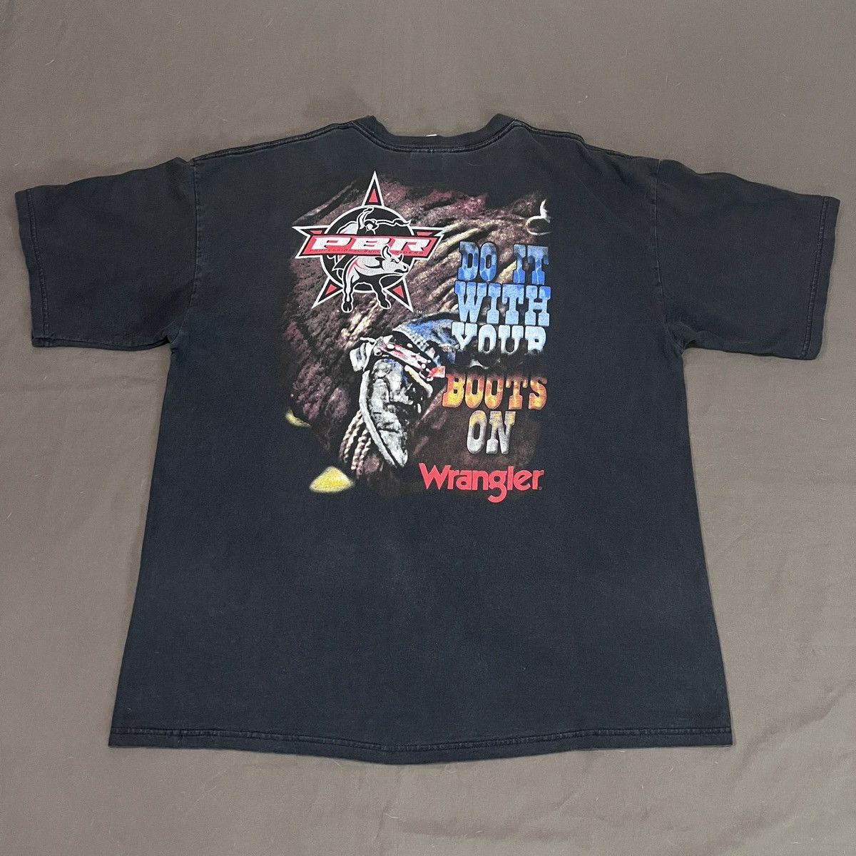 Vintage × Wrangler Vintage 90s Wrangler PBR Professional Bull Riders XL Faded Size US XL / EU 56 / 4 - 4 Thumbnail